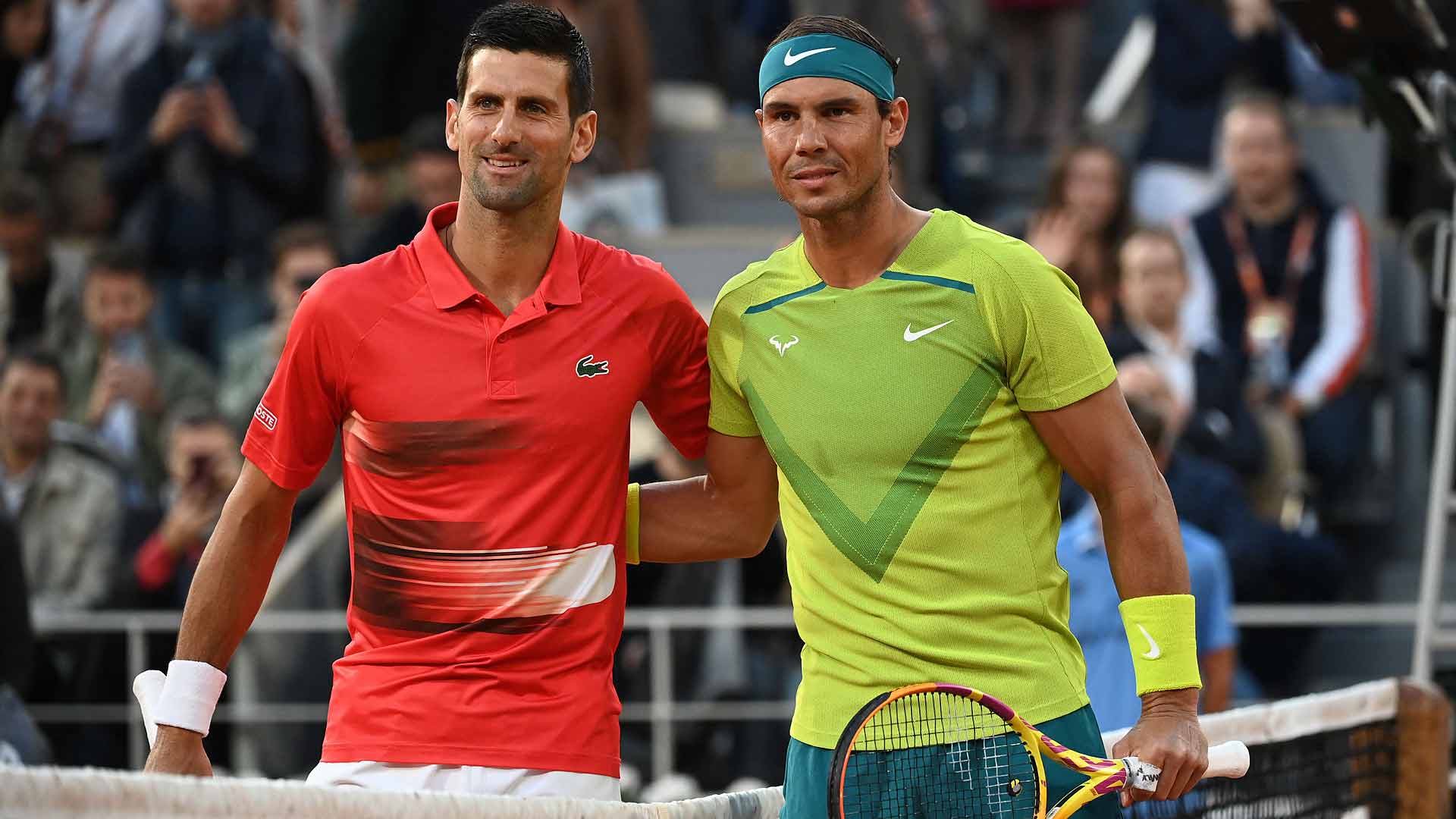 <a href='https://www.atptour.com/en/players/novak-djokovic/d643/overview'>Novak Djokovic</a> and <a href='https://www.atptour.com/en/players/rafael-nadal/n409/overview'>Rafael Nadal</a> 