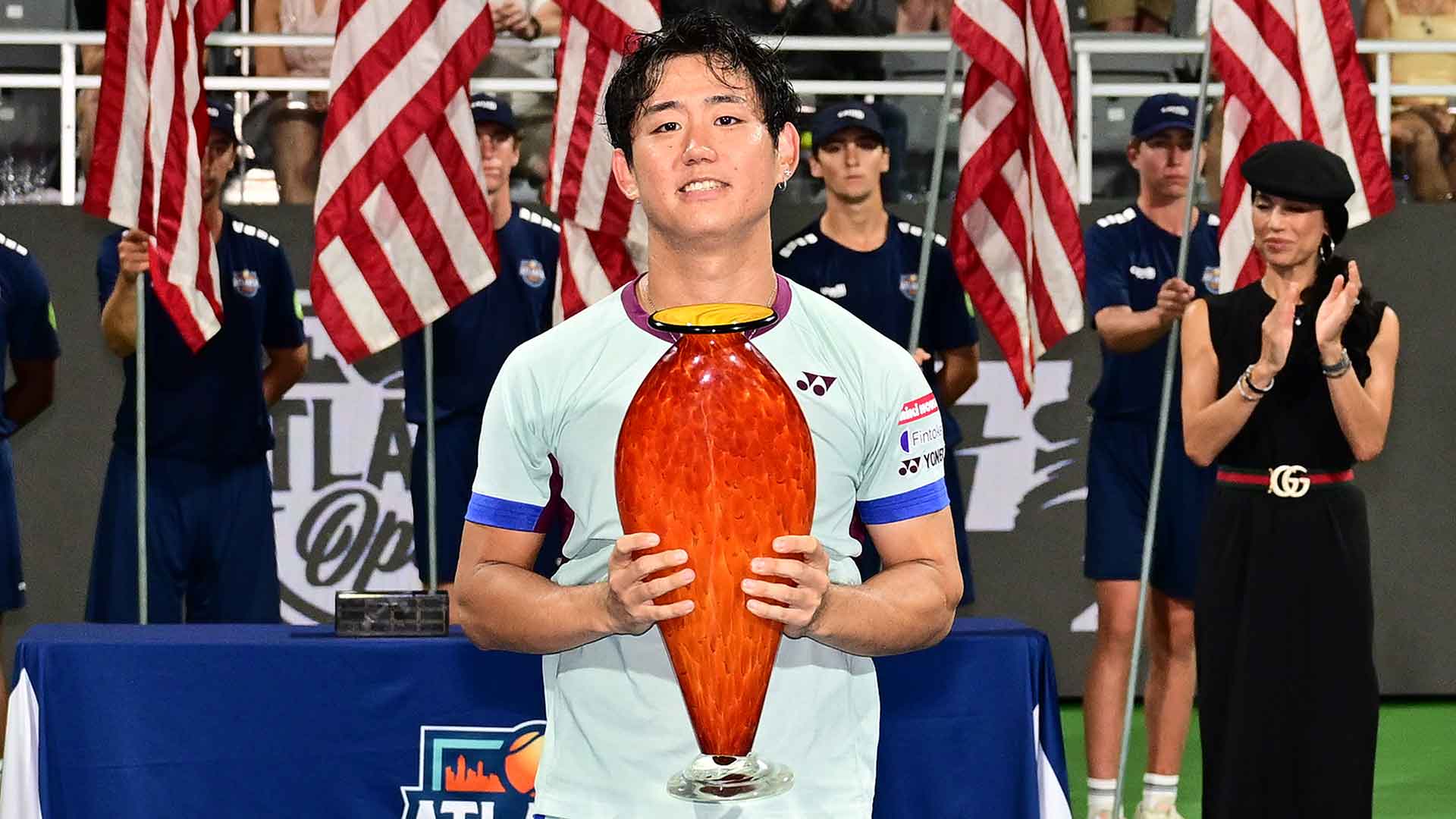 Nishioka navigates 5 hours of rain, beats Thompson to win Atlanta title