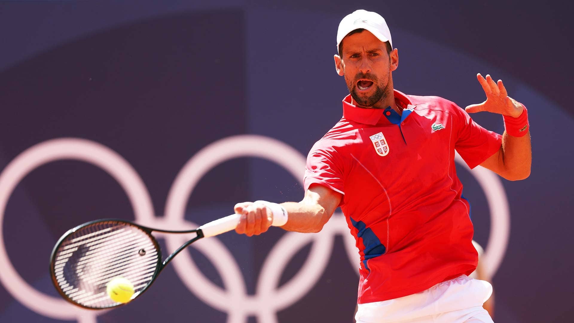 Novak Djokovic in action in Paris on Monday.