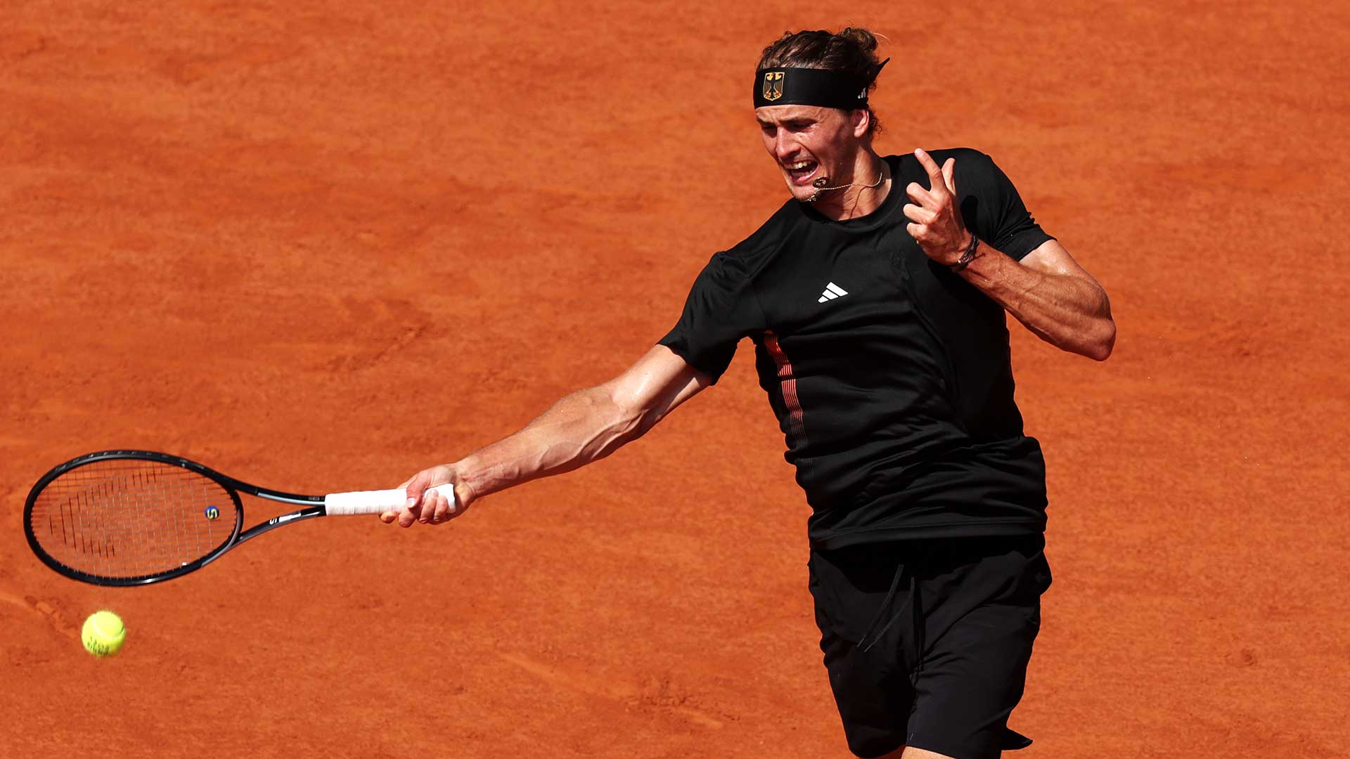 Alexander Zverev in action in Paris.