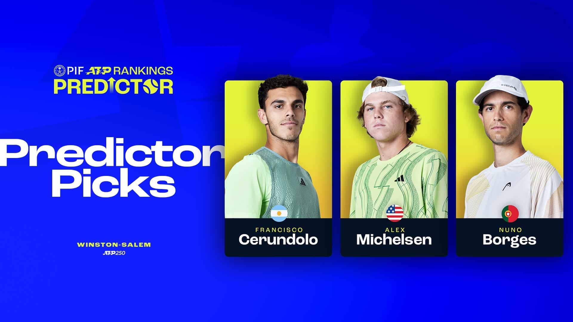 Francisco Cerundolo, Alex Michelsen and Nuno Borges are among the players competing in Winston-Salem.