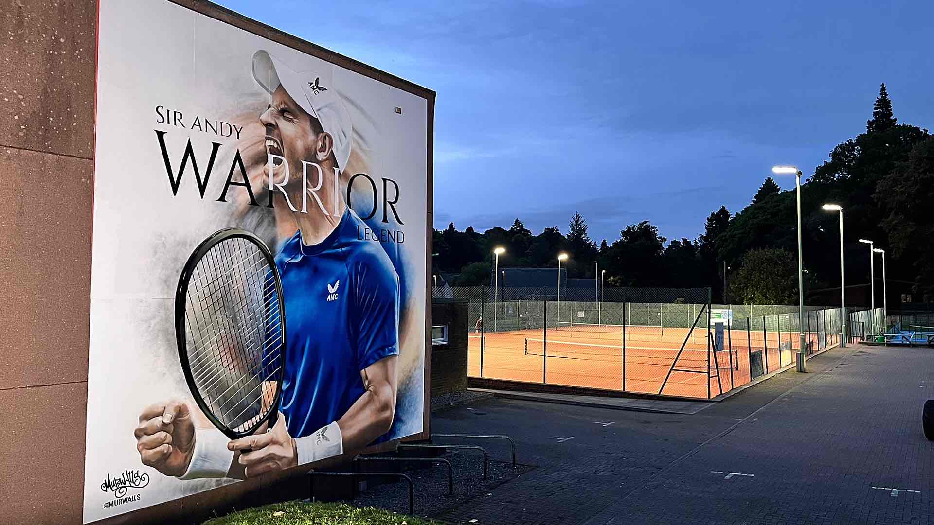 The 20-foot mural has been created at Murray's childhood club.