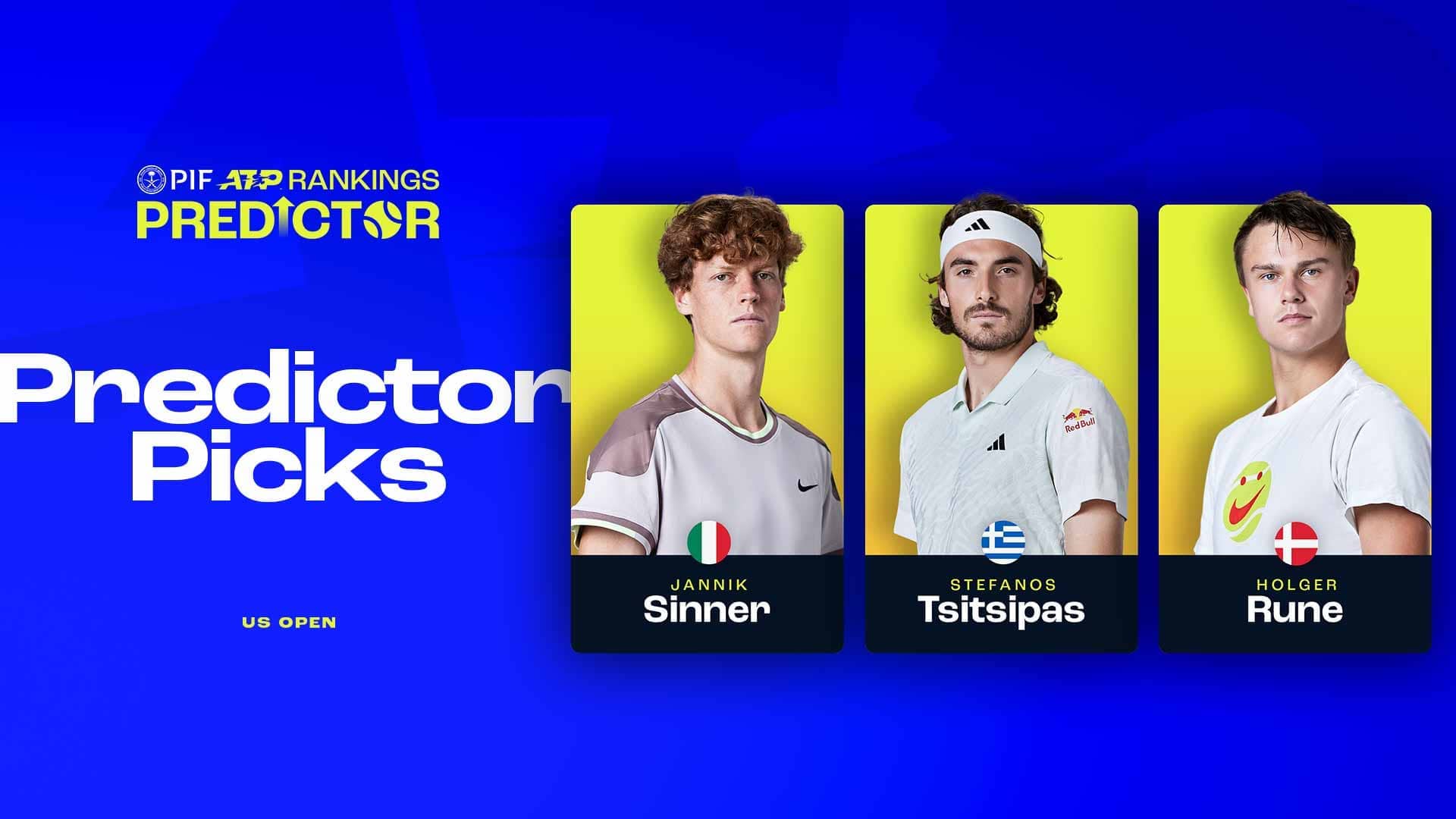Jannik Sinner, Stefanos Tsitsipas and Holger Rune could be good PIF ATP Rankings Predictor Picks in New York.