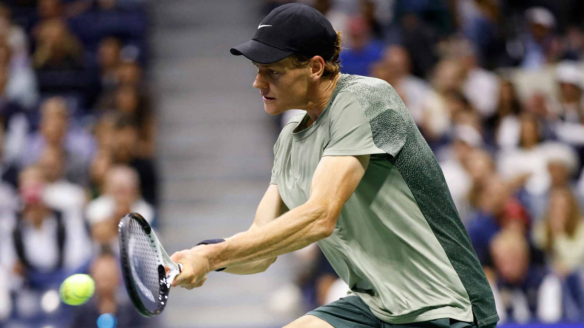 Jannik Sinner during Wednesday's quarter-final at the US Open.