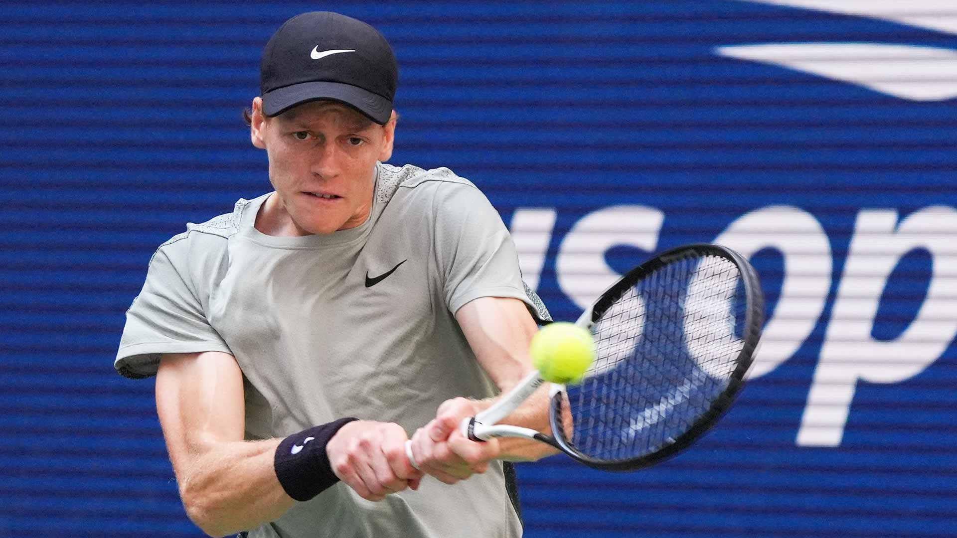 Jannik Sinner in action in New York.