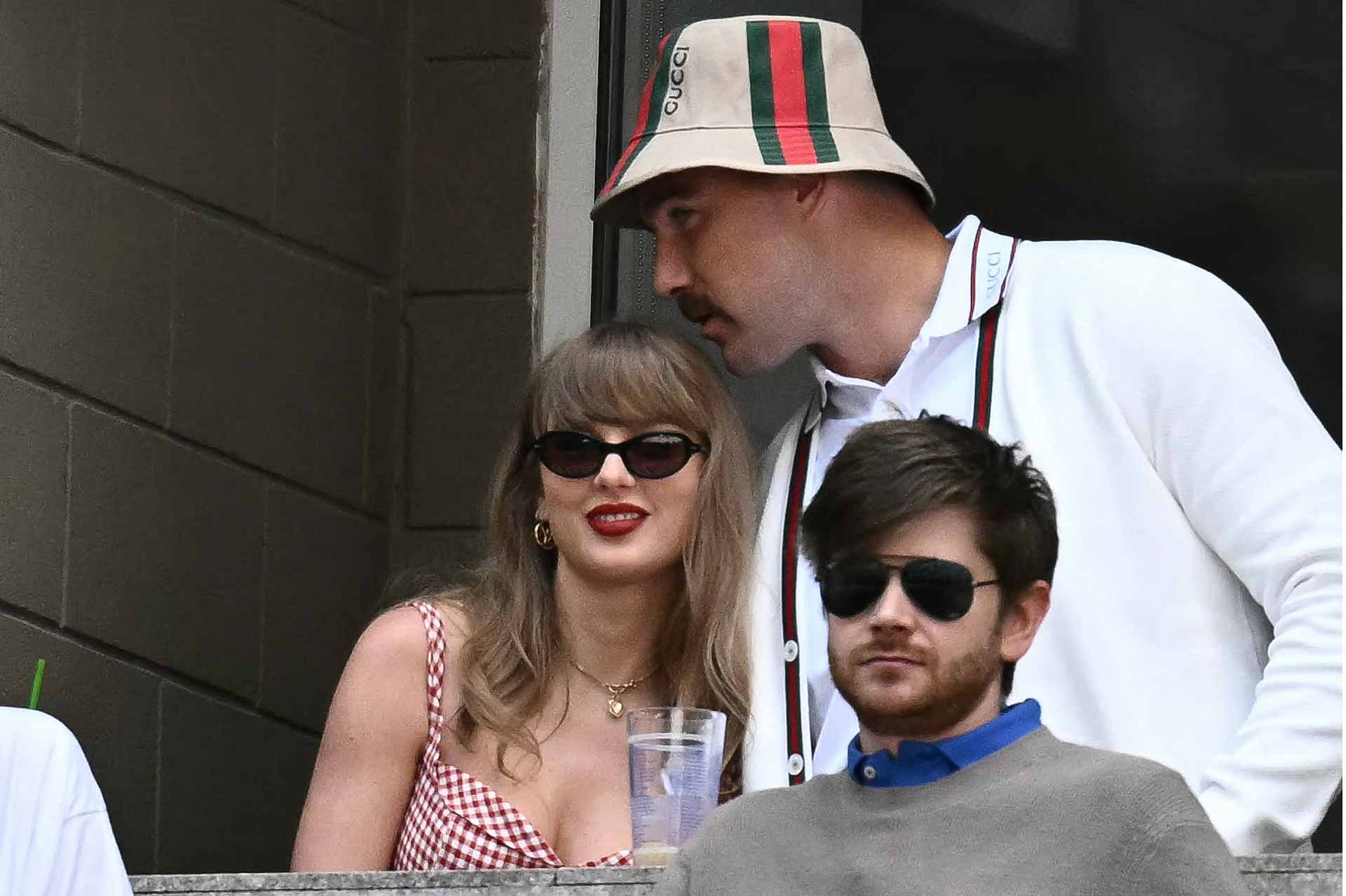 Taylor Swift and Travis Kelce watch the US Open final from a suite on Sunday.