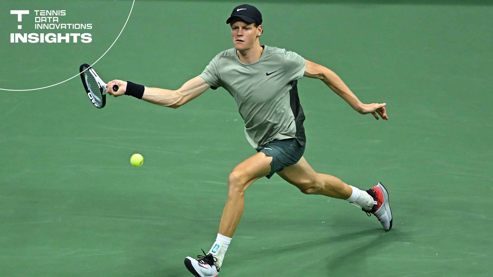 Jannik Sinner tops the Tennis Data Innovations forehand shot index leaderboard.
