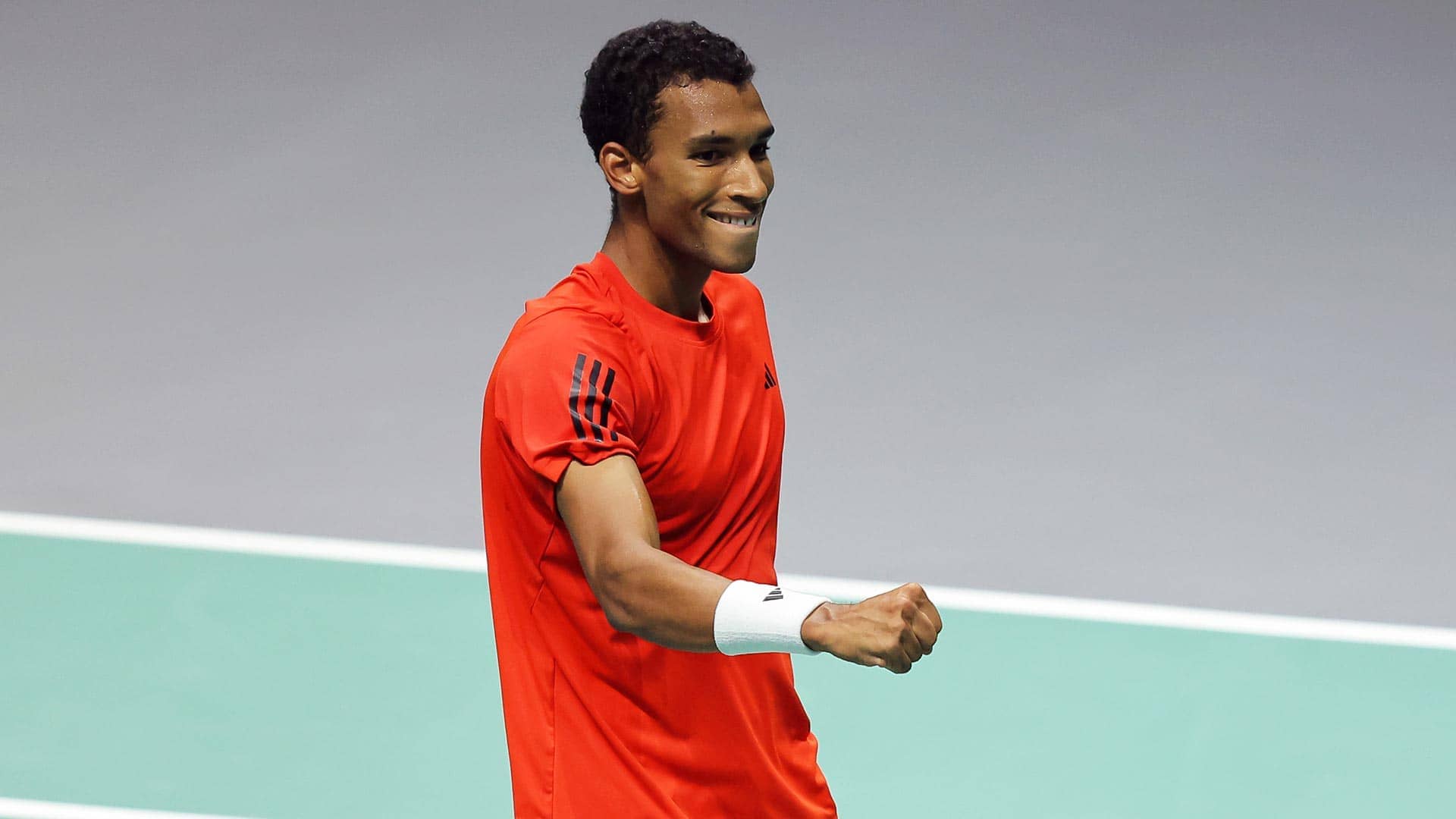 Felix Auger-Aliassime in action on Thursday.