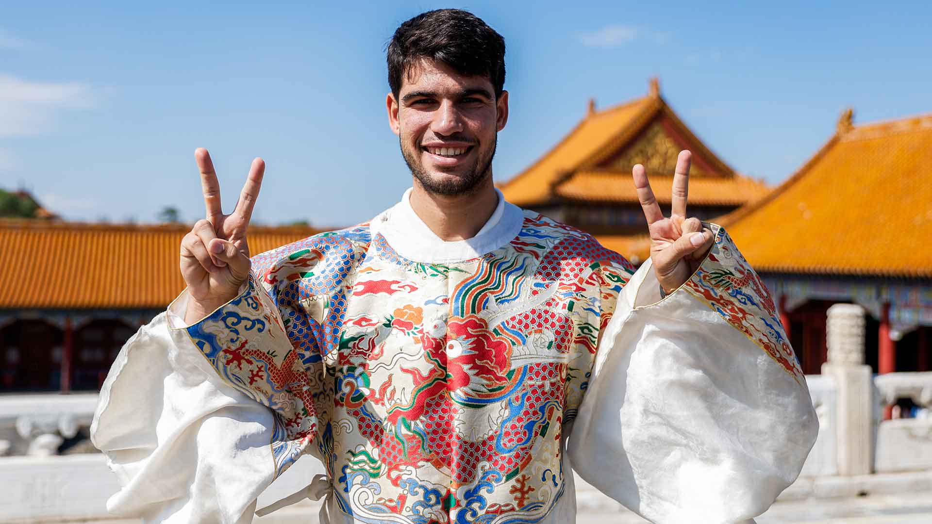Carlos Alcaraz visits the Forbidden City on Wednesday.