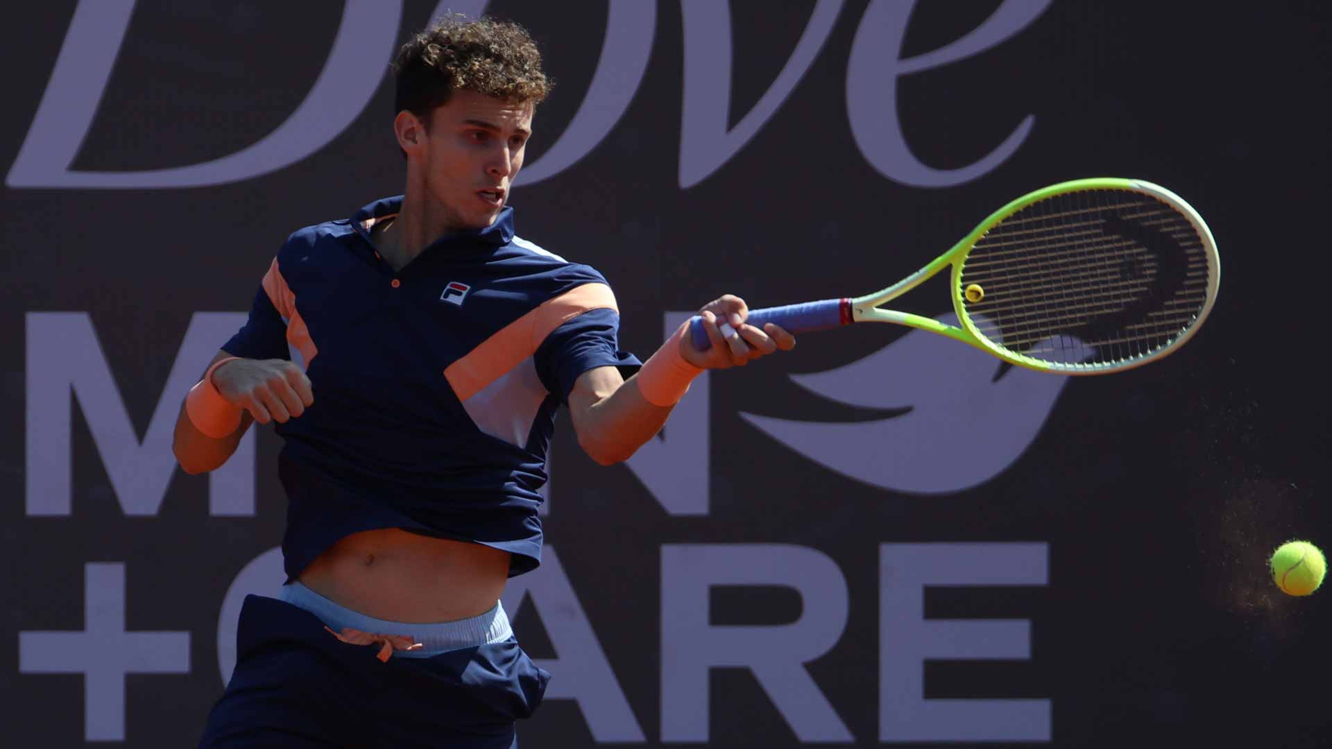 <a href='https://www.atptour.com/en/players/juan-manuel-cerundolo/c0c8/overview'>Juan Manuel Cerundolo</a> at the Antofagasta Challenger.