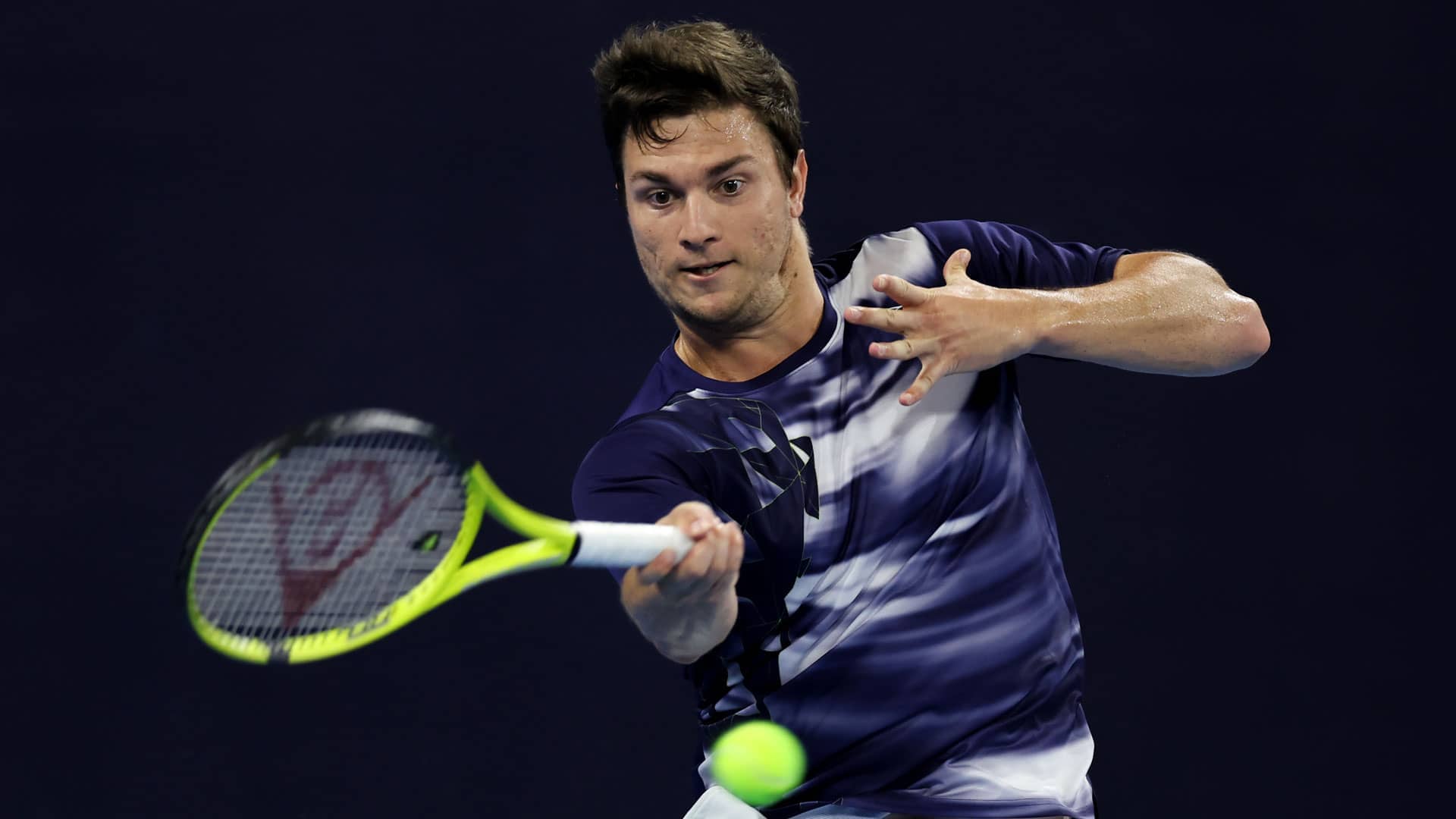 Miomir Kecmanovic earns his first match win in Shanghai. (File photo.)