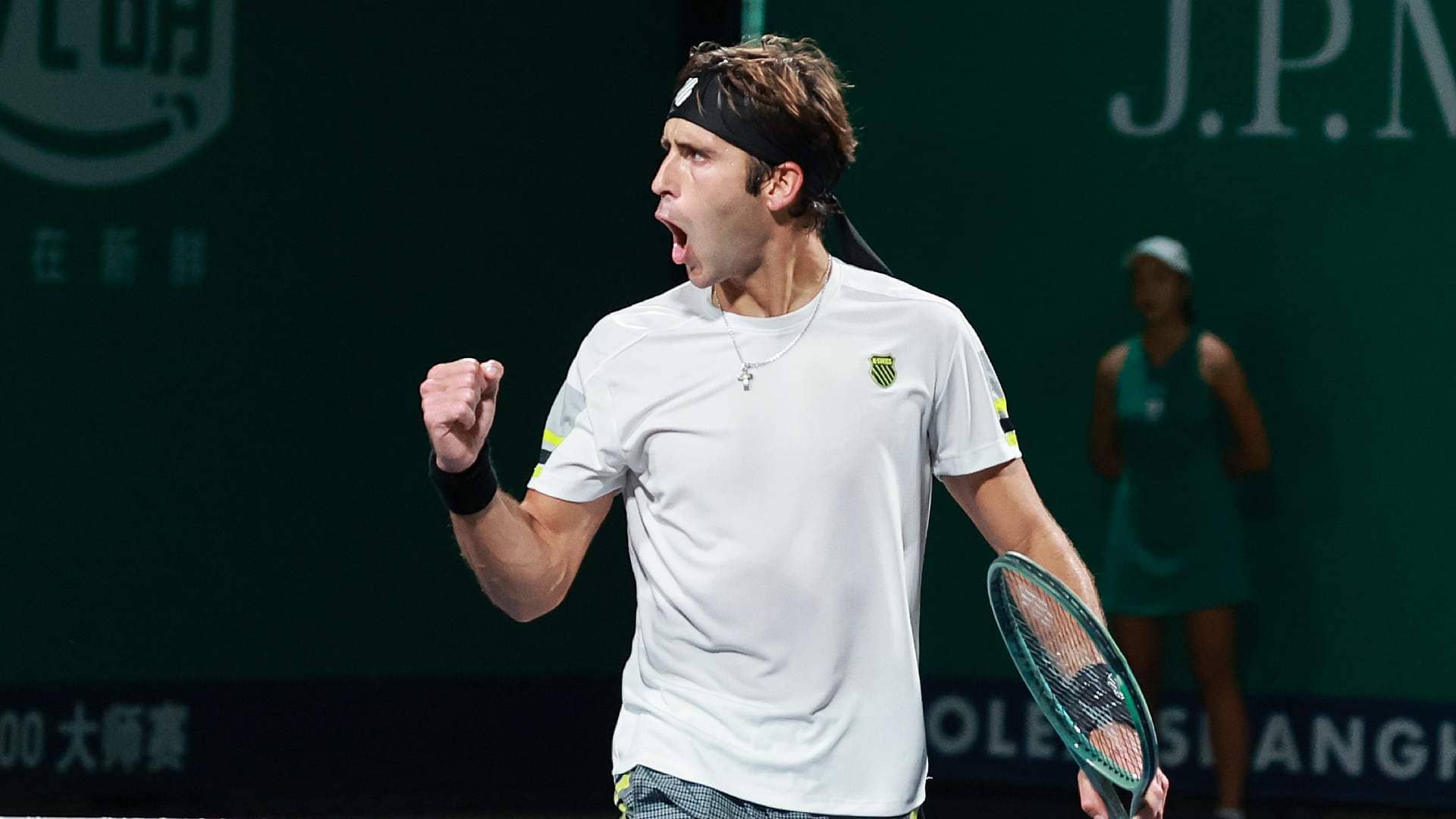 Tomas Martin Etcheverry defeats Botic van de Zandschulp in three sets to reach the third round of the Rolex Shanghai Masters.