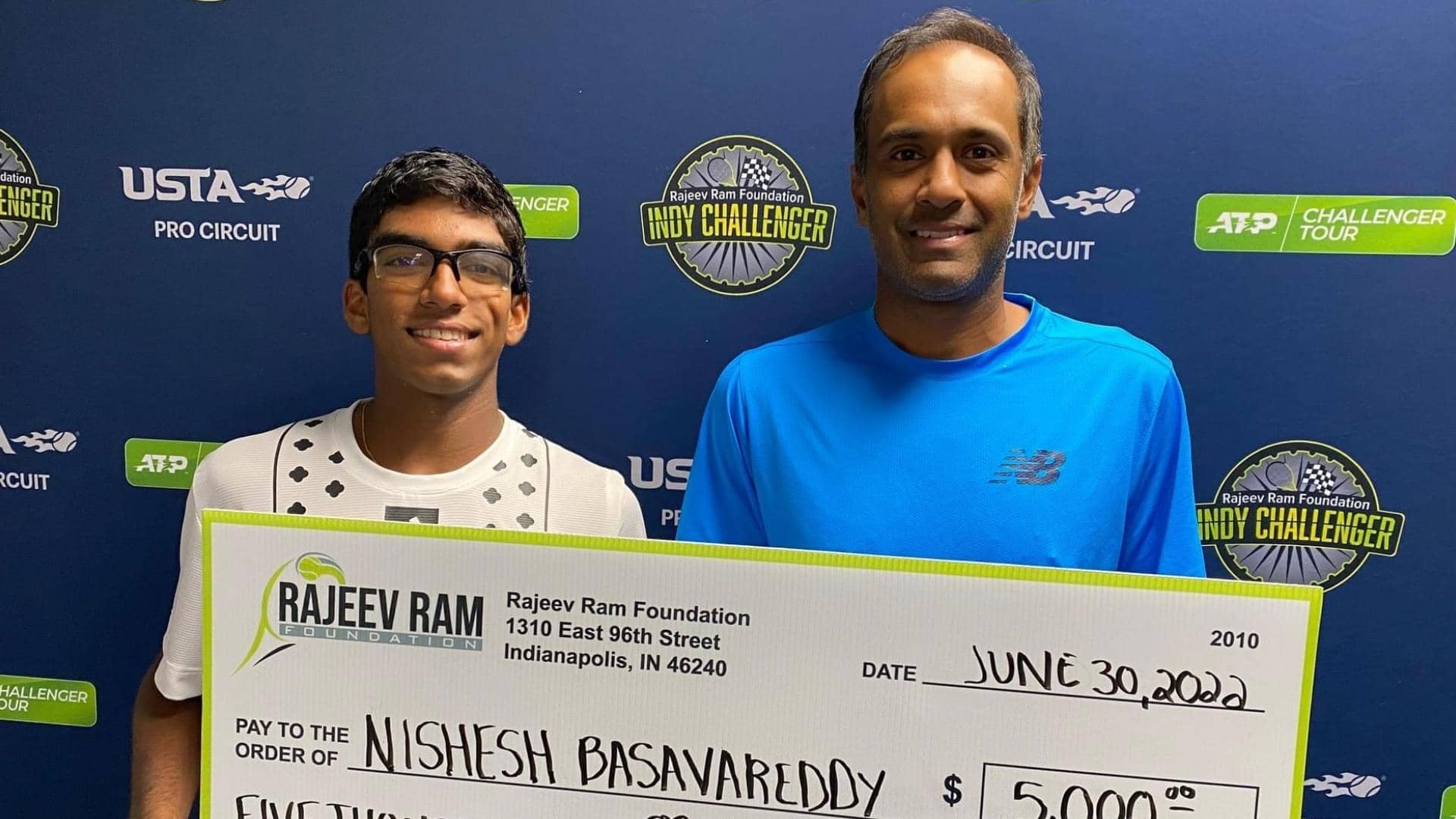 <a href='https://www.atptour.com/en/players/nishesh-basavareddy/b0nn/overview'>Nishesh Basavareddy</a> and <a href='https://www.atptour.com/en/players/rajeev-ram/r548/overview'>Rajeev Ram</a>.