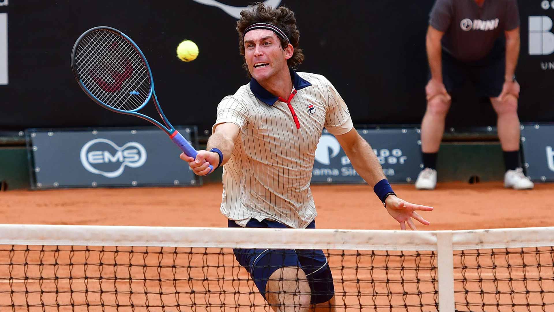 <a href='https://www.atptour.com/en/players/tristan-boyer/b0ej/overview'>Tristan Boyer</a> in action at the Campinas Challenger.