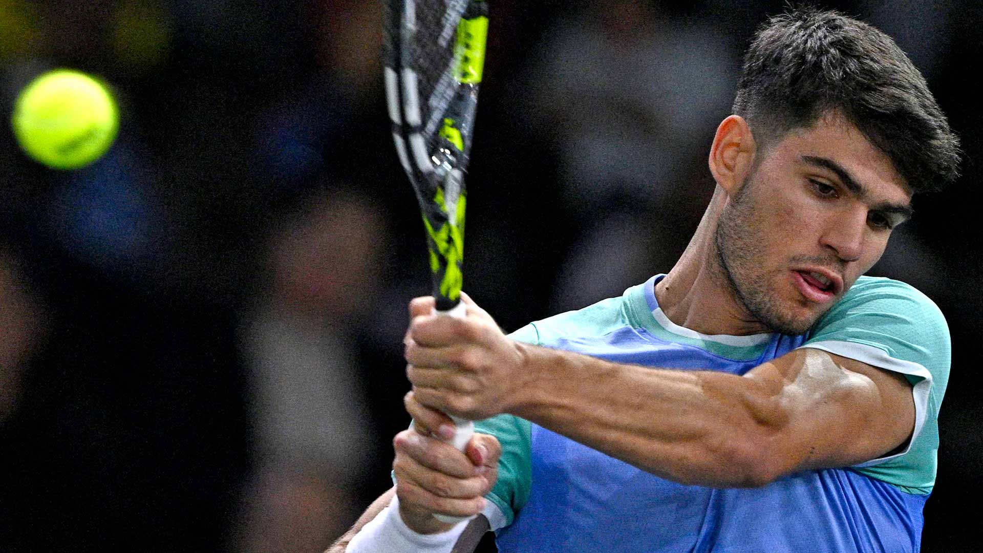 Carlos Alcaraz, durante su partido ante Nicolás Jarry.