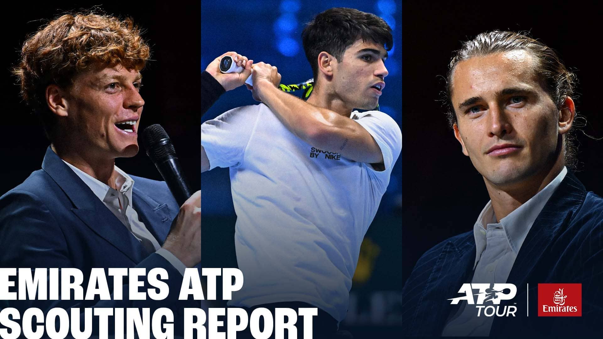 Jannik Sinner, Carlos Alcaraz and Alexander Zverev will compete at the Nitto ATP Finals, to be held from 10-17 November.