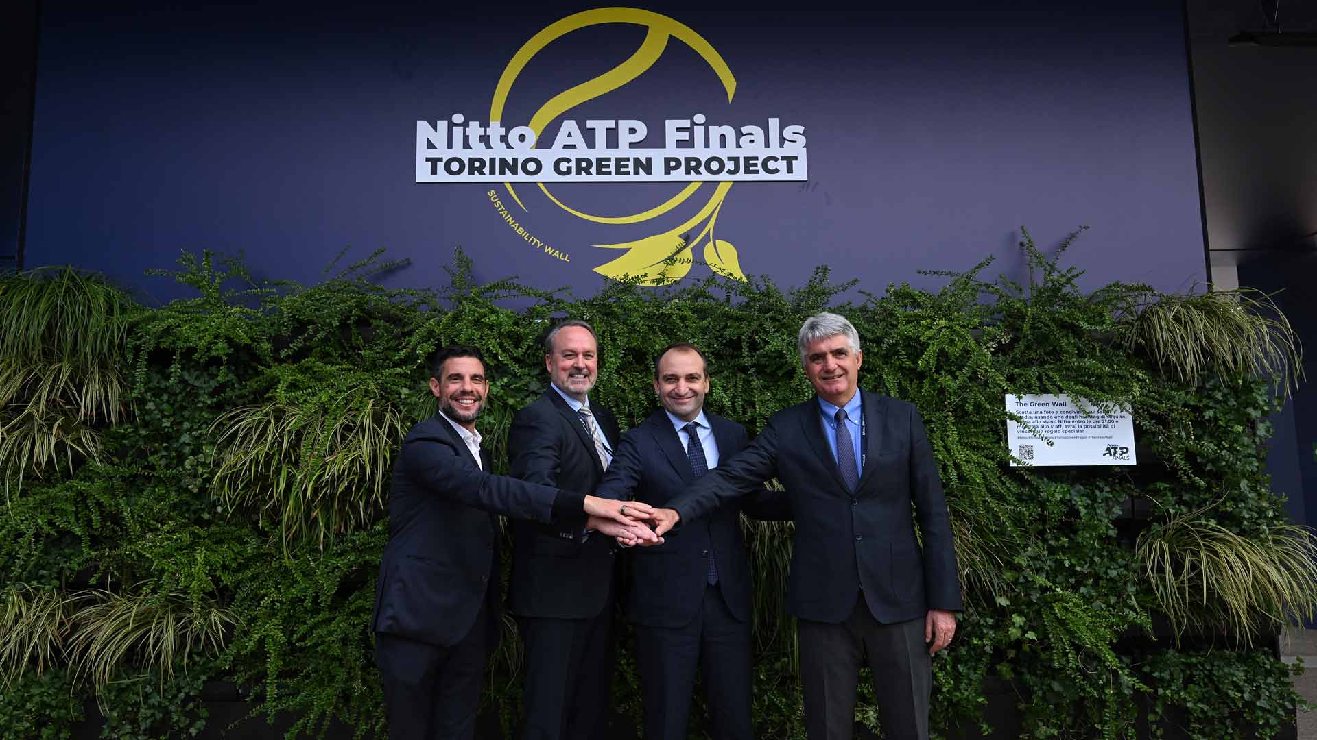 The Green Wall was unveiled on Saturday ahead of the start of the Nitto ATP Finals.