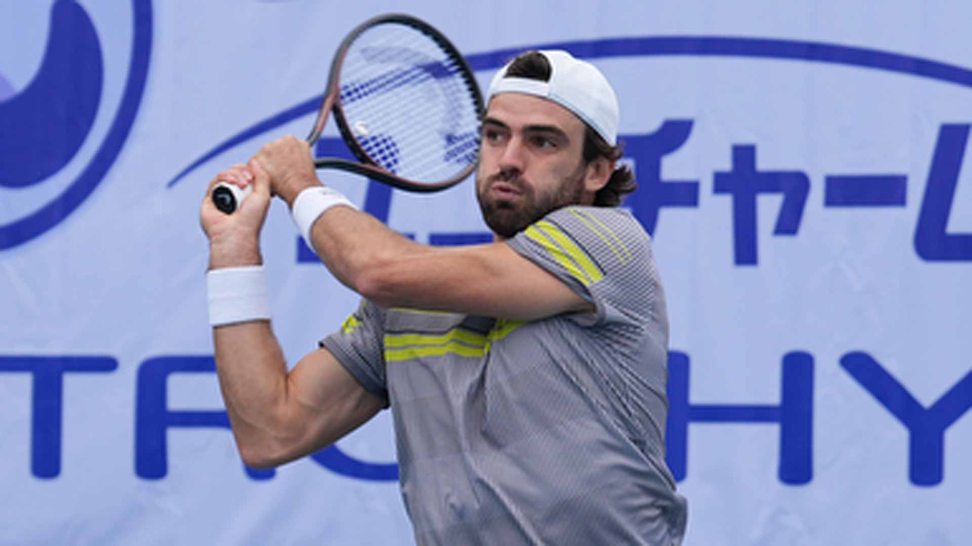 Nicolas Moreno de Alboran in action at the Matsuyama Challenger.