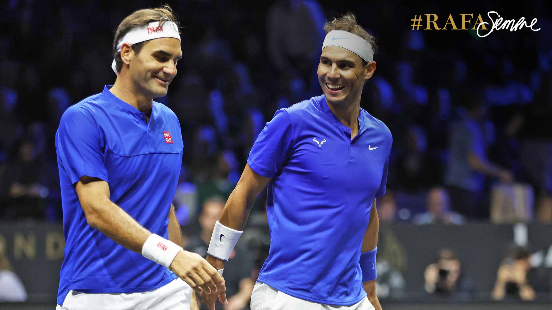 Roger Federer and Rafael Nadal at the 2022 Laver Cup.
