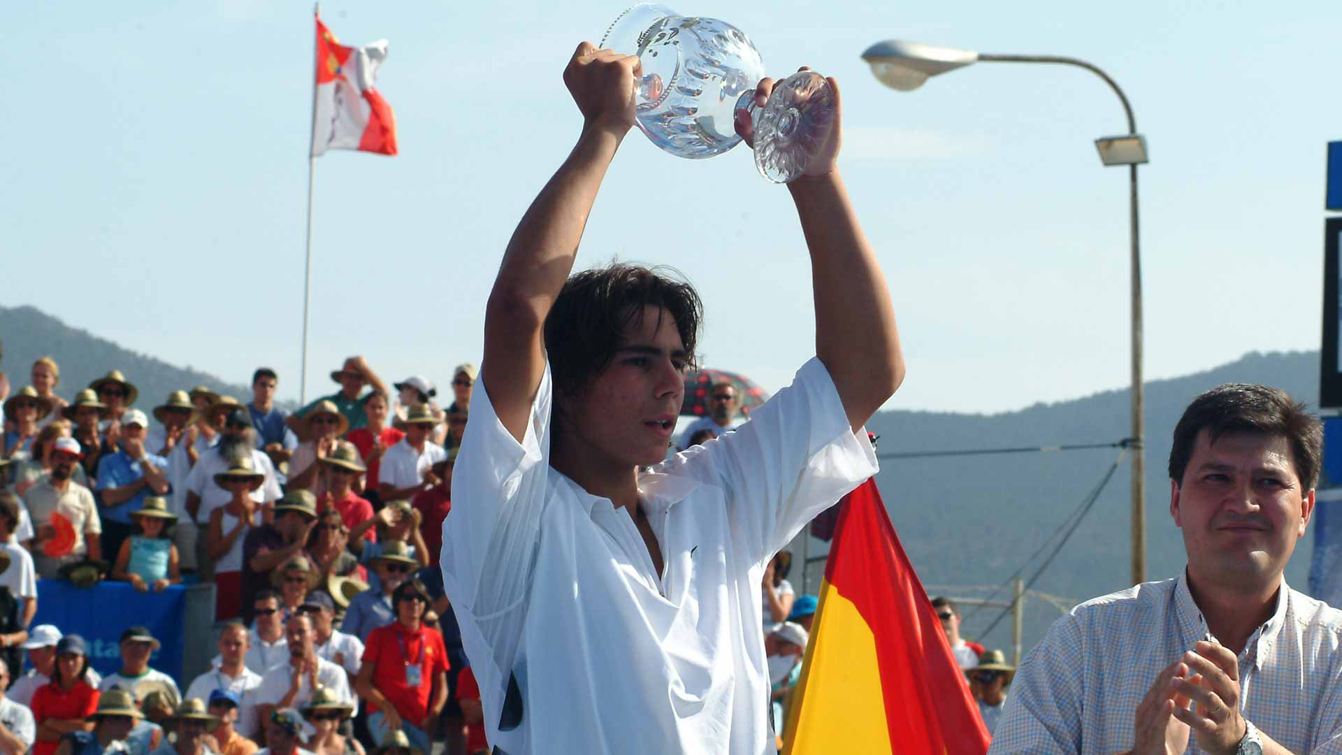 <a href='https://www.atptour.com/en/players/rafael-nadal/n409/overview'>Rafael Nadal</a> wins the 2003 Segovia Challenger.