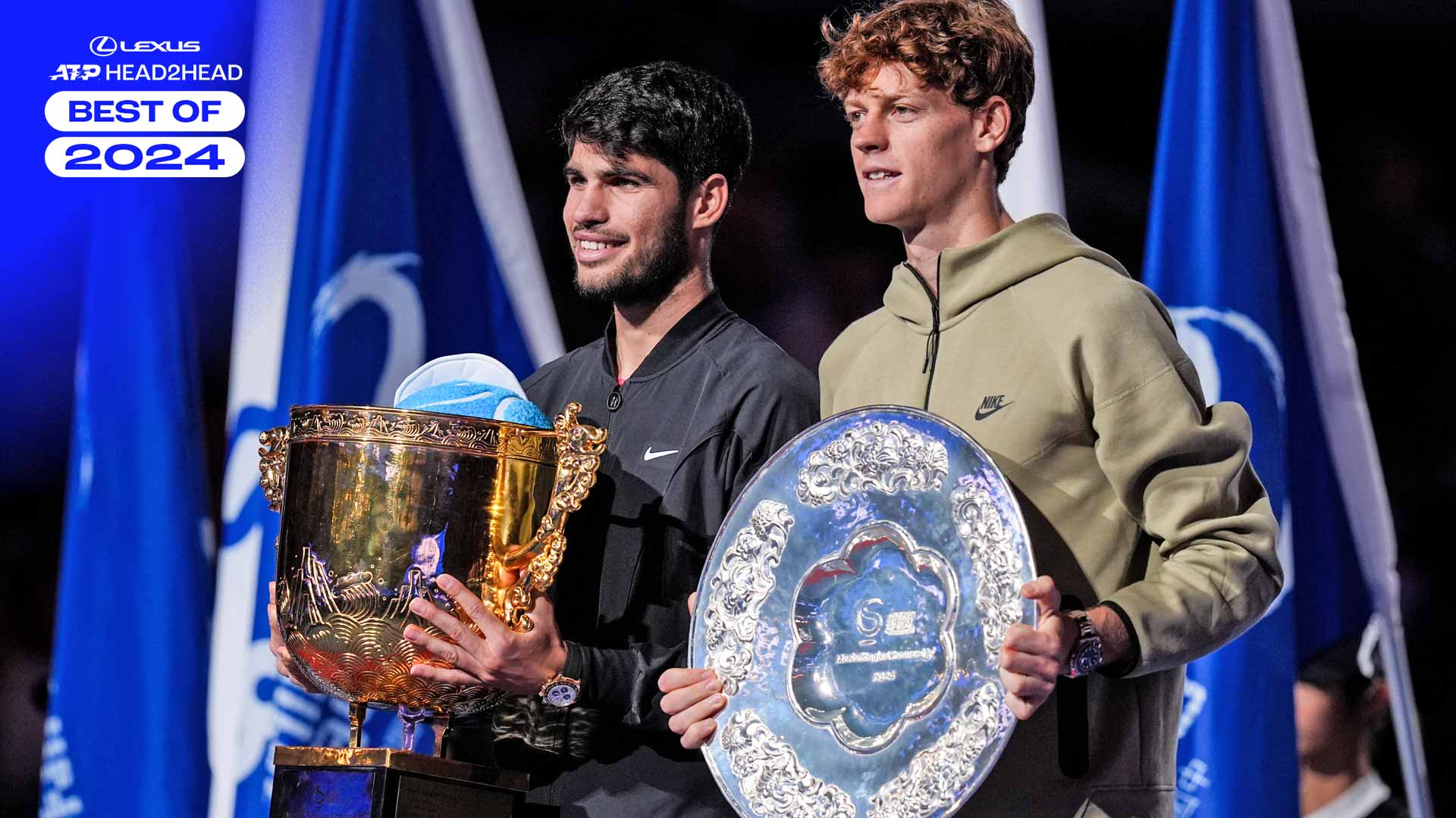Carlos Alcaraz and Jannik Sinner have contested three Lexus ATP Head2Head meetings in 2024. 