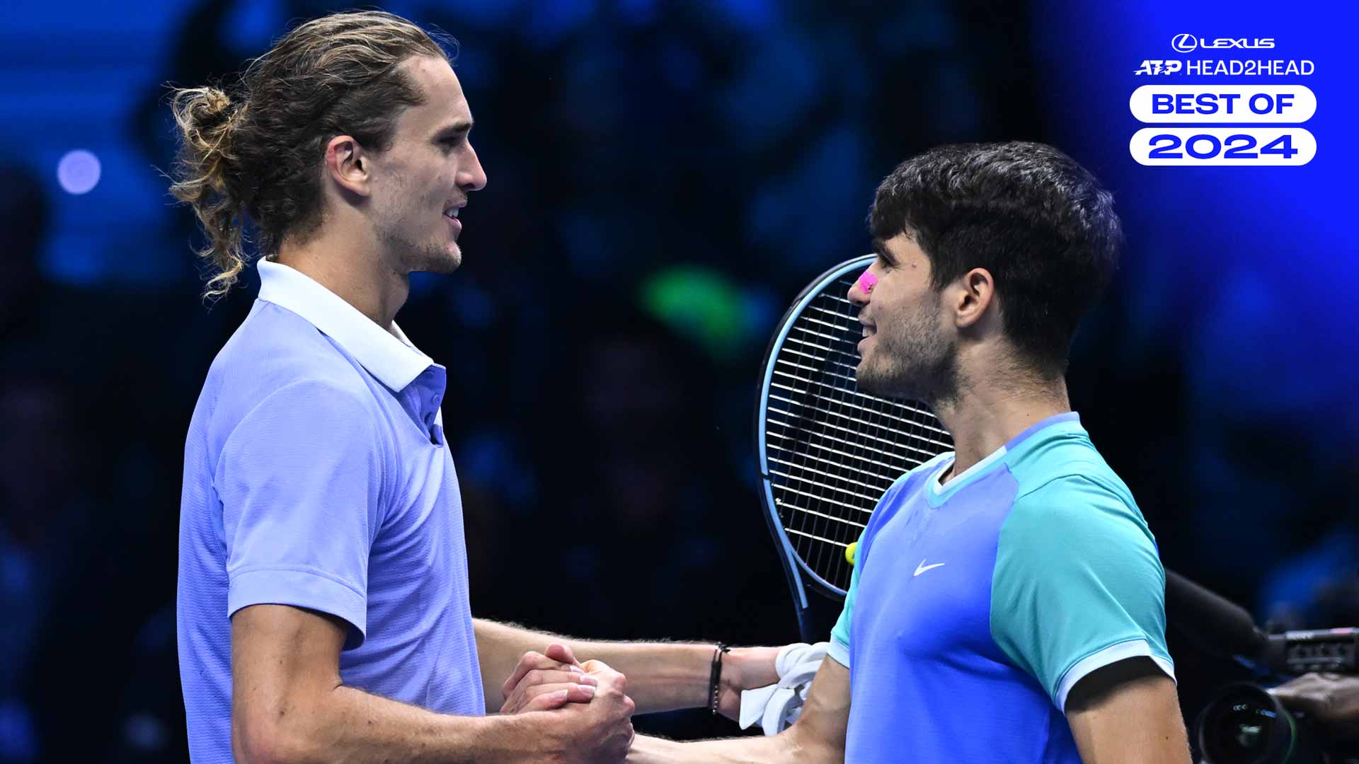 Alexander Zverev and Carlos Alcaraz played four Lexus ATP Head2Head matchups in 2024.