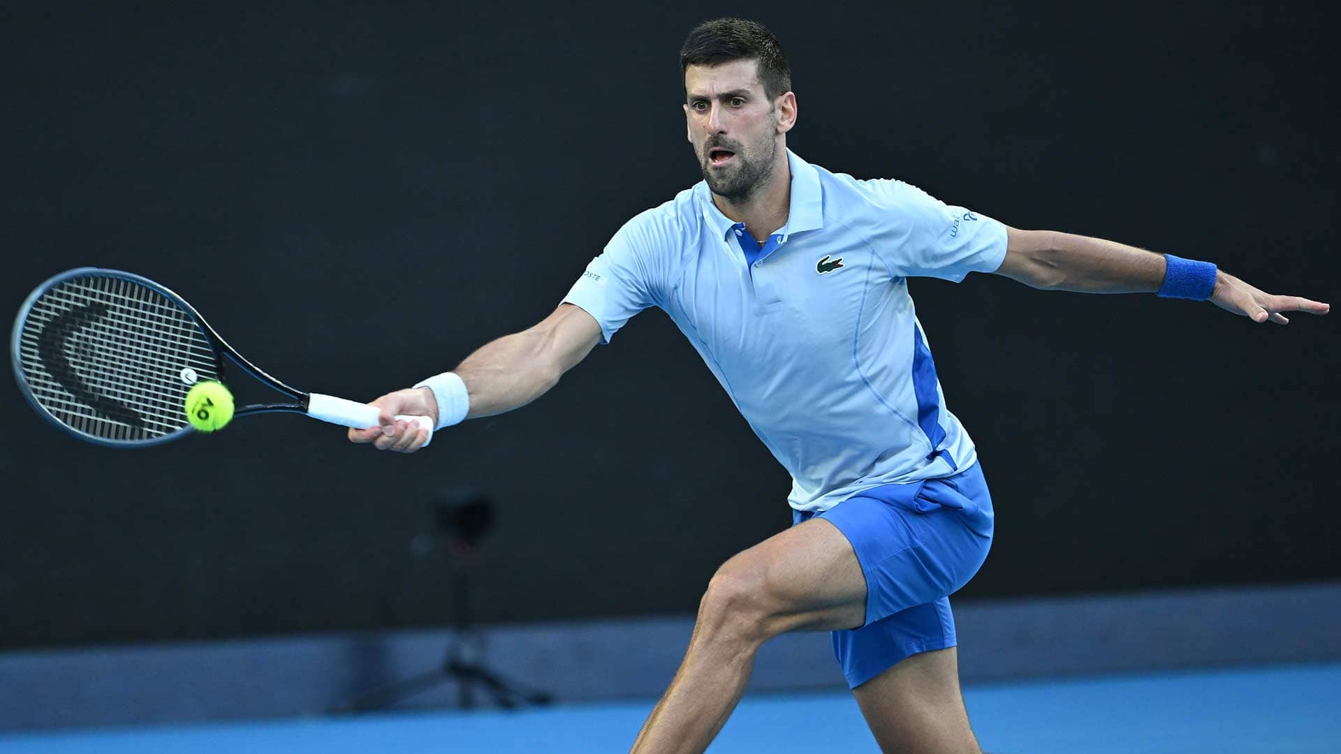 Novak Djokovic in action at the 2024 Australian Open.
