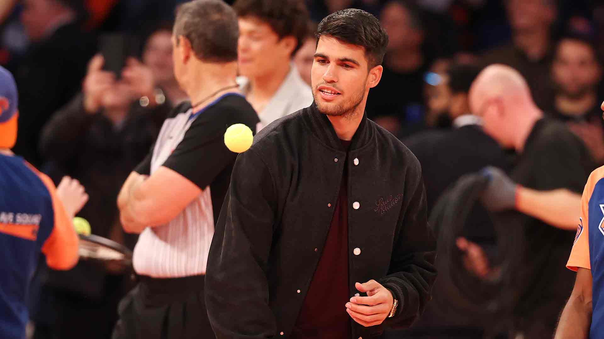 Carlos Alcaraz estuvo este martes en el partido de los New York Knicks y los Orlando Magic.