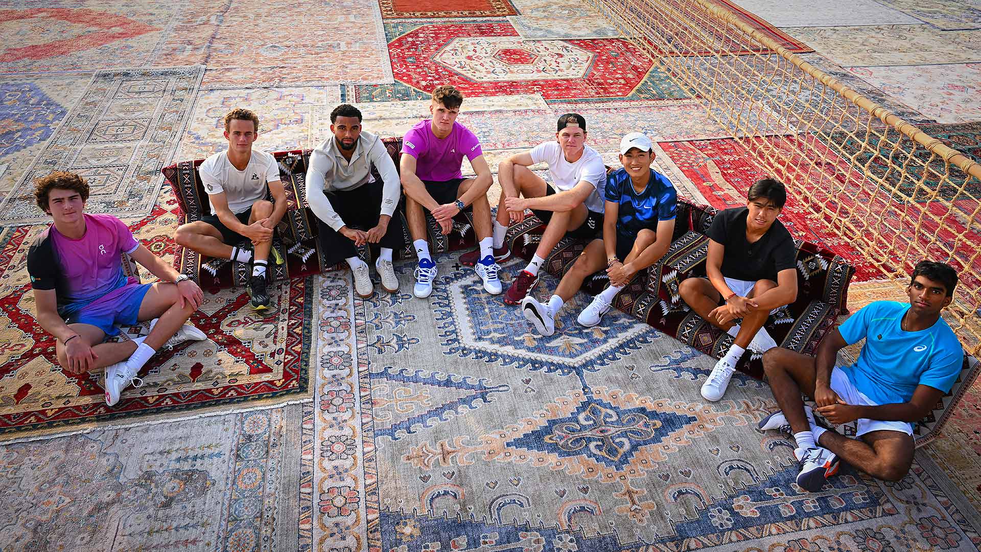 The Next Gen ATP Finals field gathered on the shore of the Red Sea Monday for media day activities.