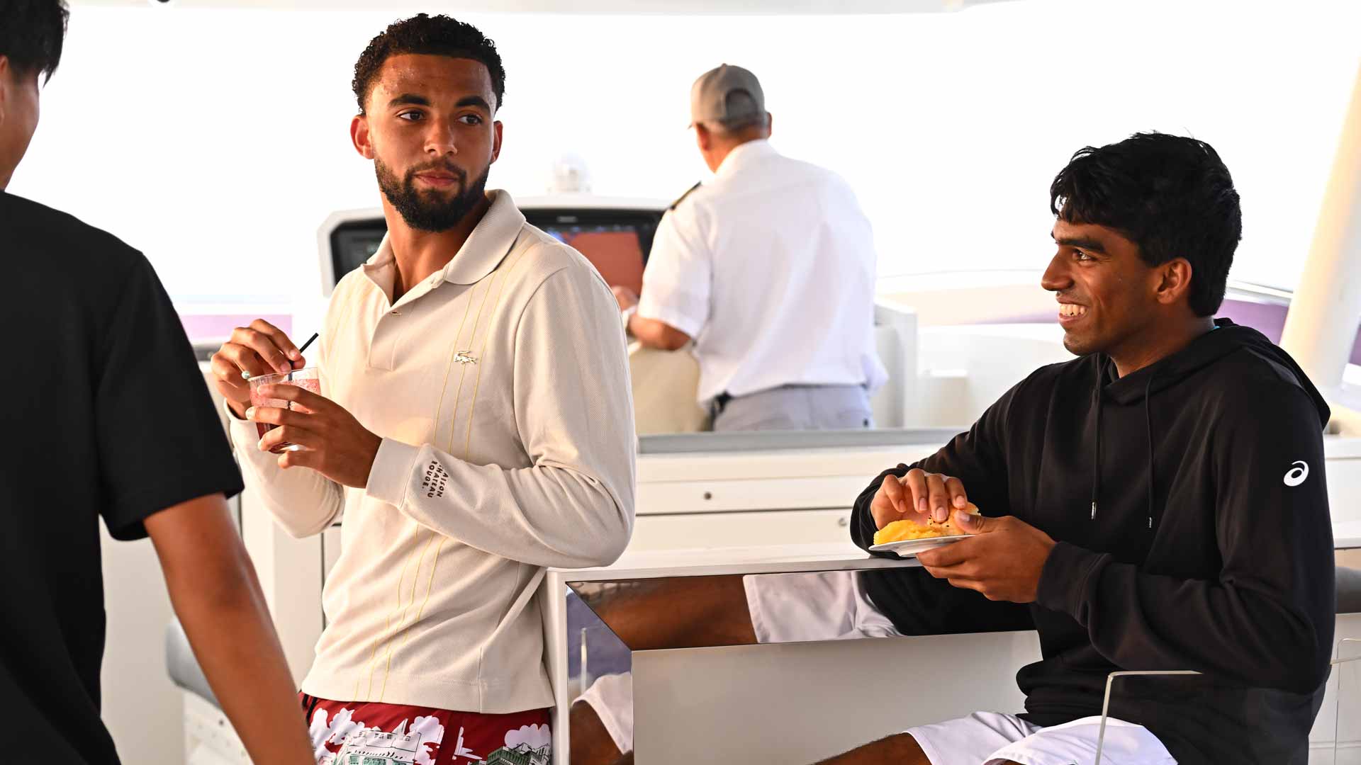 <a href='https://www.atptour.com/en/players/arthur-fils/f0f1/overview'>Arthur Fils</a> and <a href='https://www.atptour.com/en/players/nishesh-basavareddy/b0nn/overview'>Nishesh Basavareddy</a> in Jeddah.