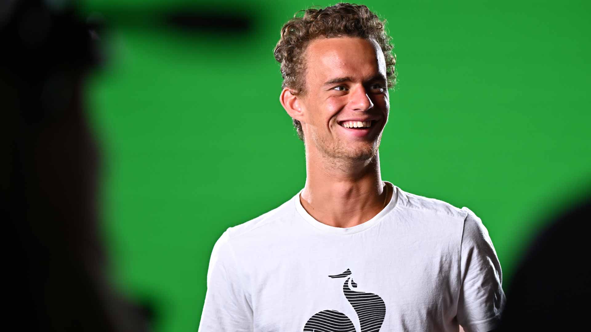 <a href='https://www.atptour.com/en/players/luca-van-assche/v0dz/overview'>Luca Van Assche</a> in Jeddah for media day.