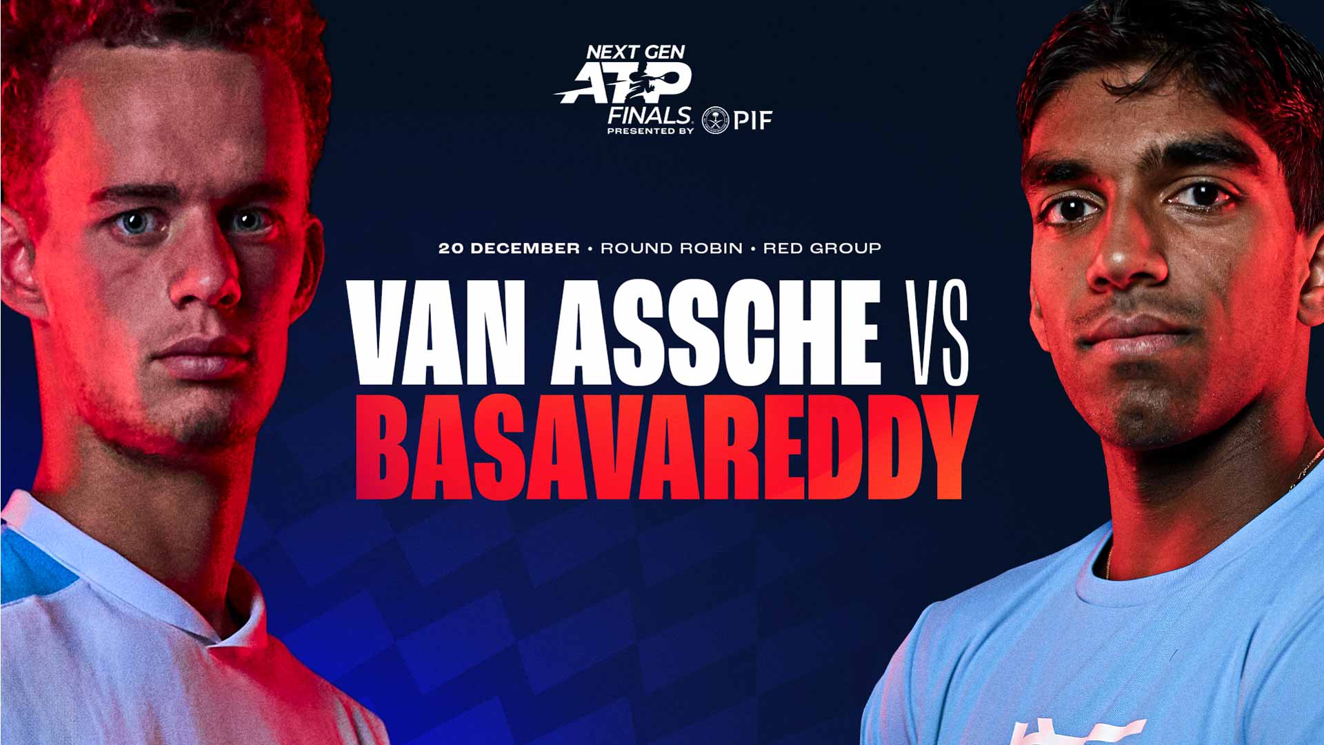 Luca Van Assche and Nishesh Basavareddy play Friday in Jeddah not before 3 p.m. local time.