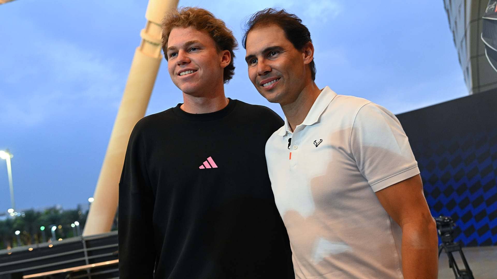 Nadal and Michelsen pose for a picture together.