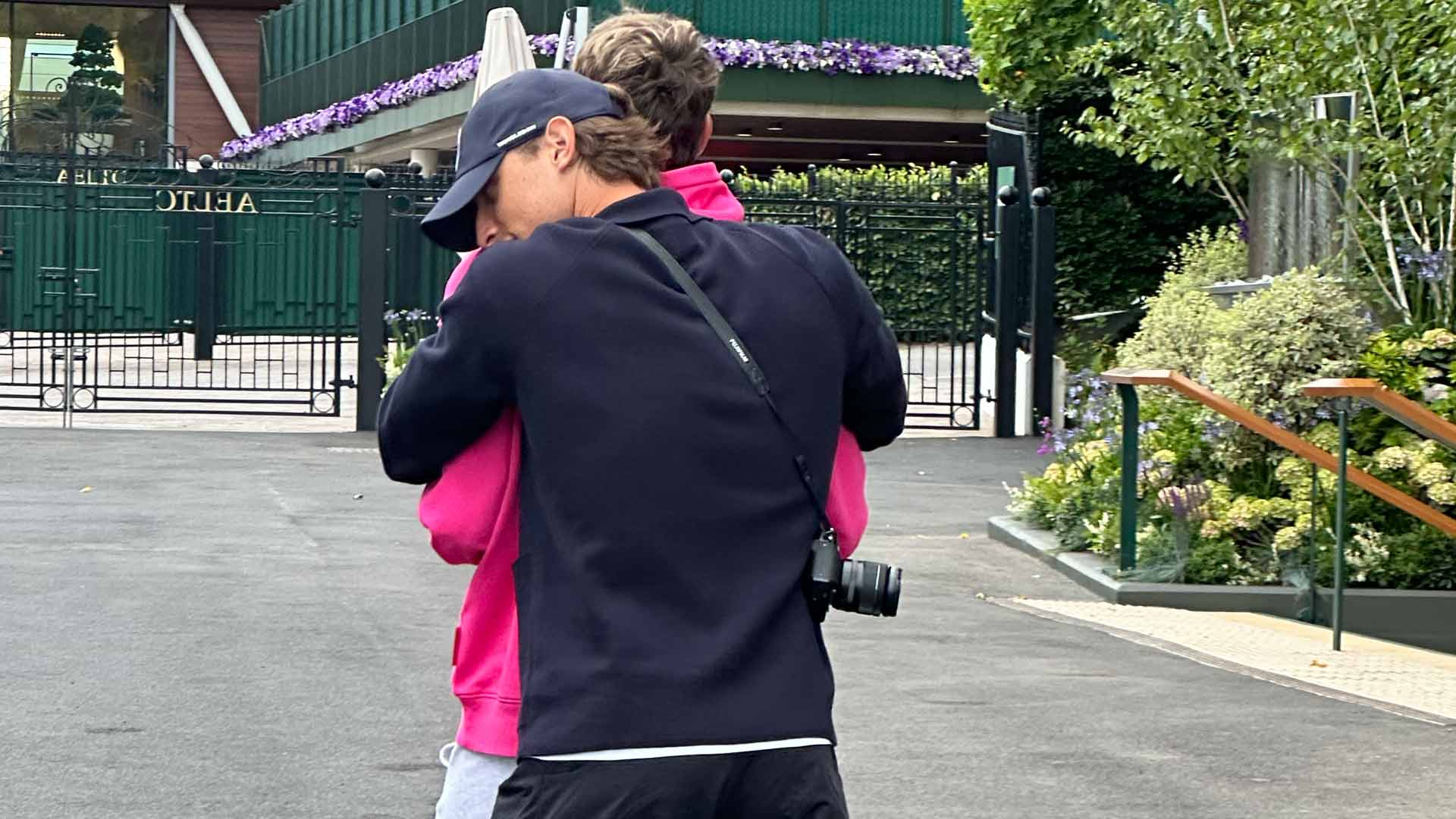 <a href='https://www.atptour.com/en/players/flavio-cobolli/c0e9/overview'>Flavio Cobolli</a> and Edoardo Bove at <a href='https://www.atptour.com/en/tournaments/wimbledon/540/overview'>Wimbledon</a> in 2024.