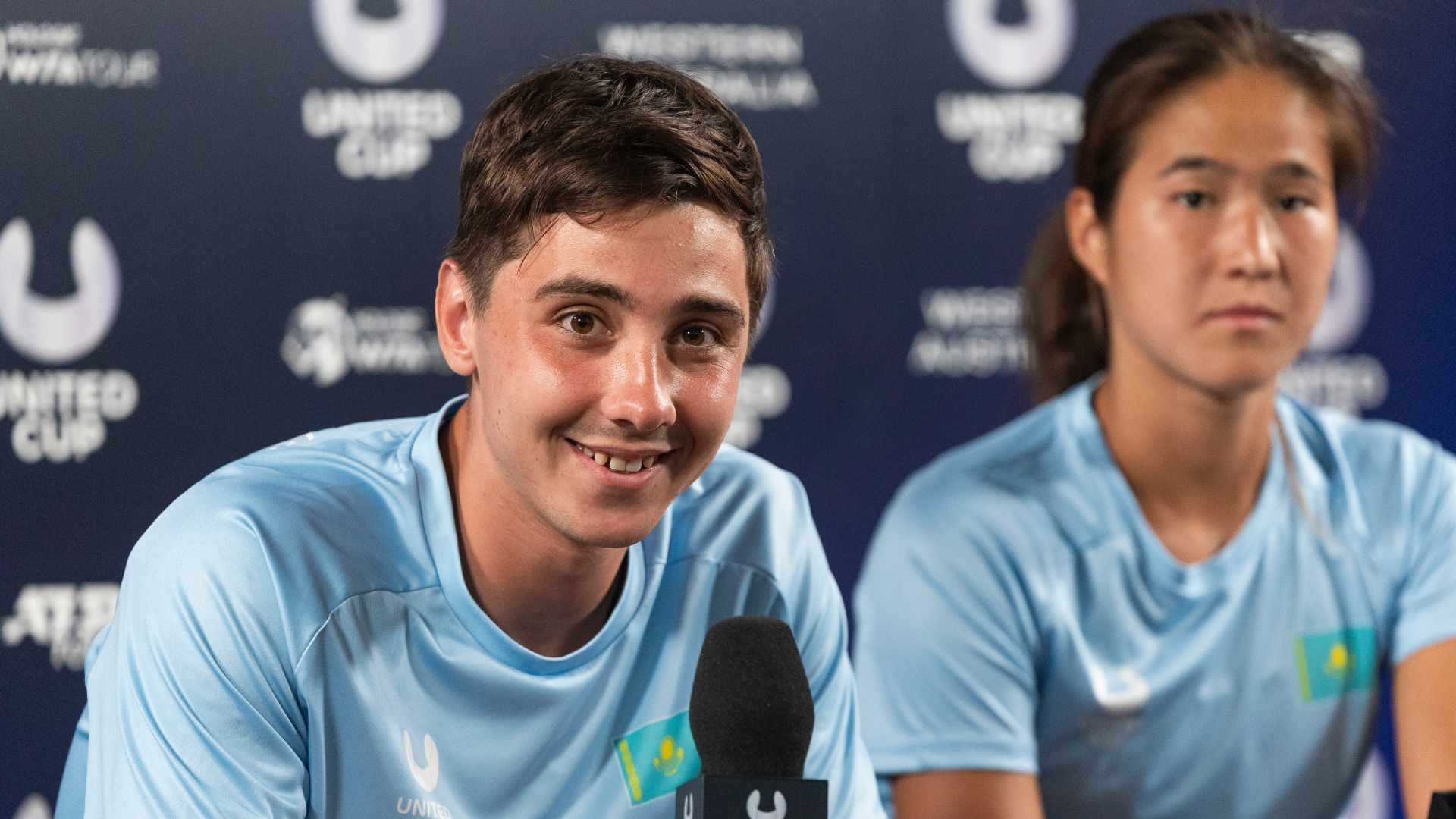Alexander Shevchenko en la United Cup 2025 en Perth.