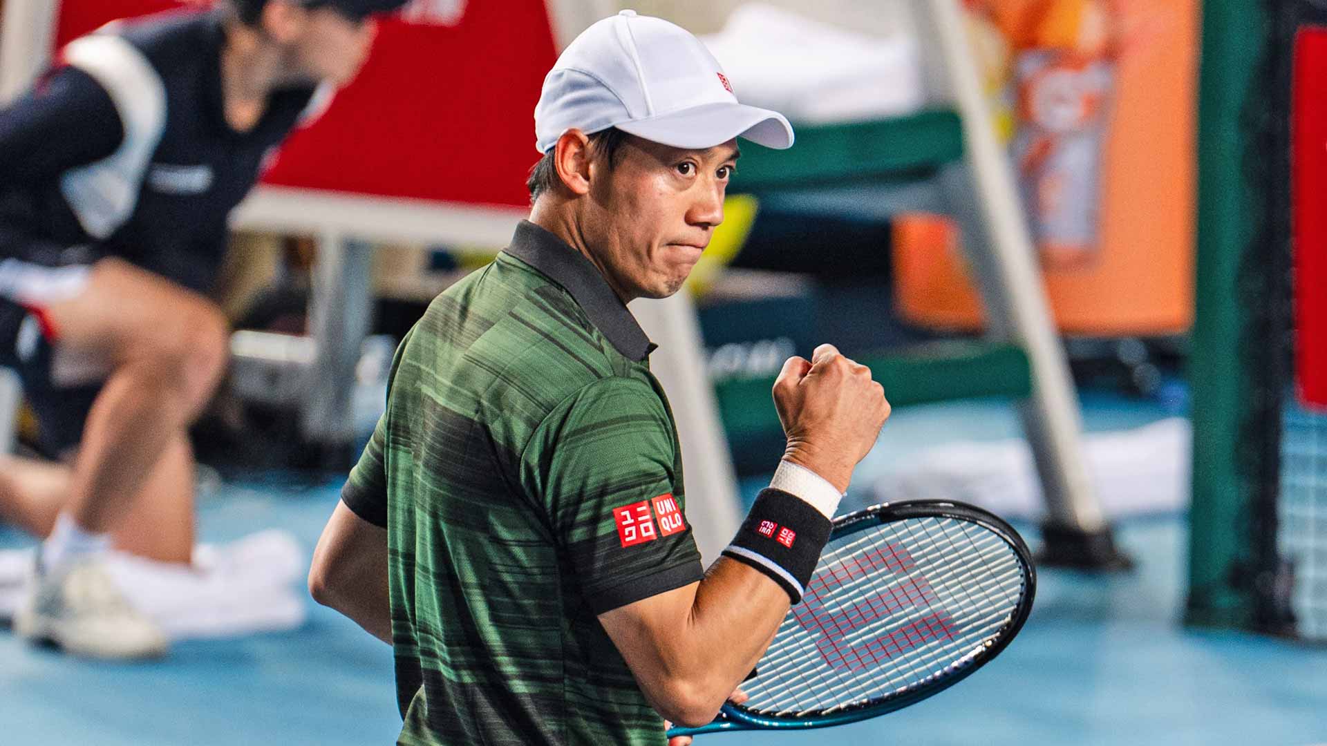Kei Nishikori will play Alexandre Muller in Sunday's championship match in Hong Kong.