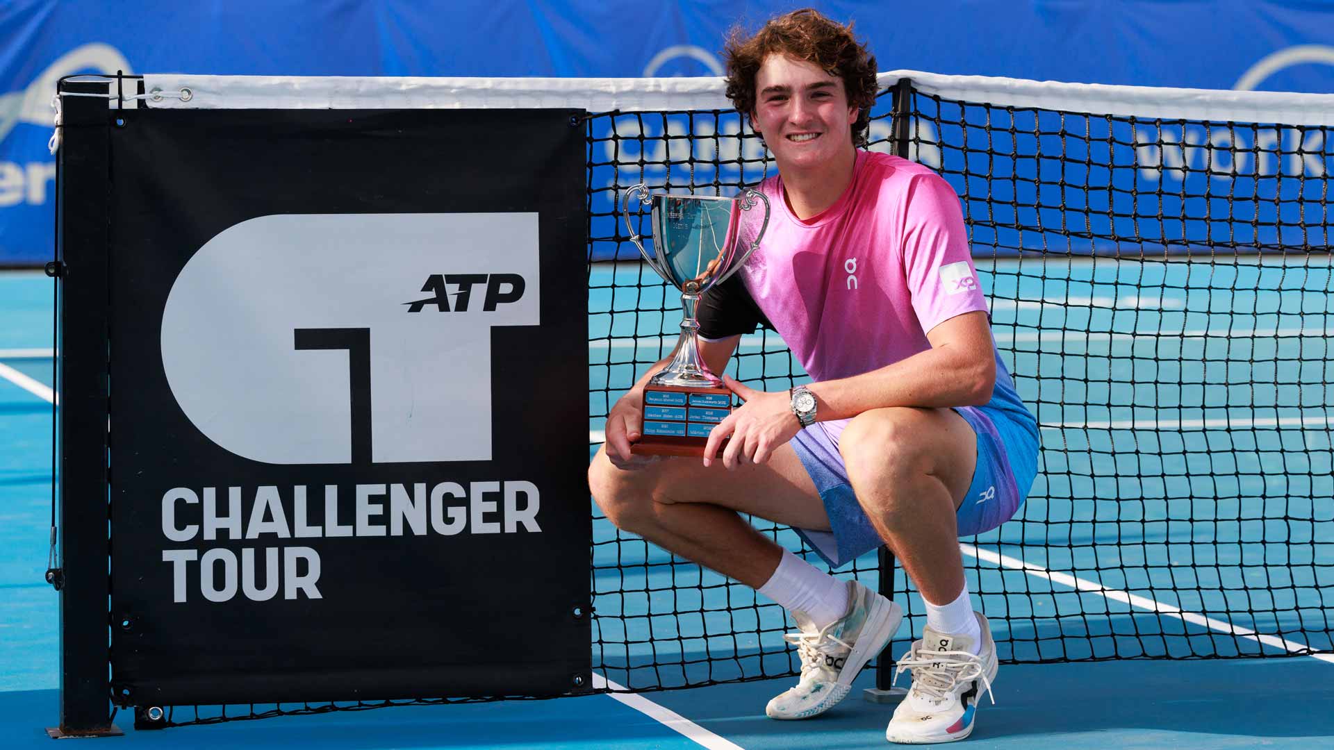 Joao Fonseca is crowned champion at the ATP Challenger Tour 125 event in Canberra, Australia.