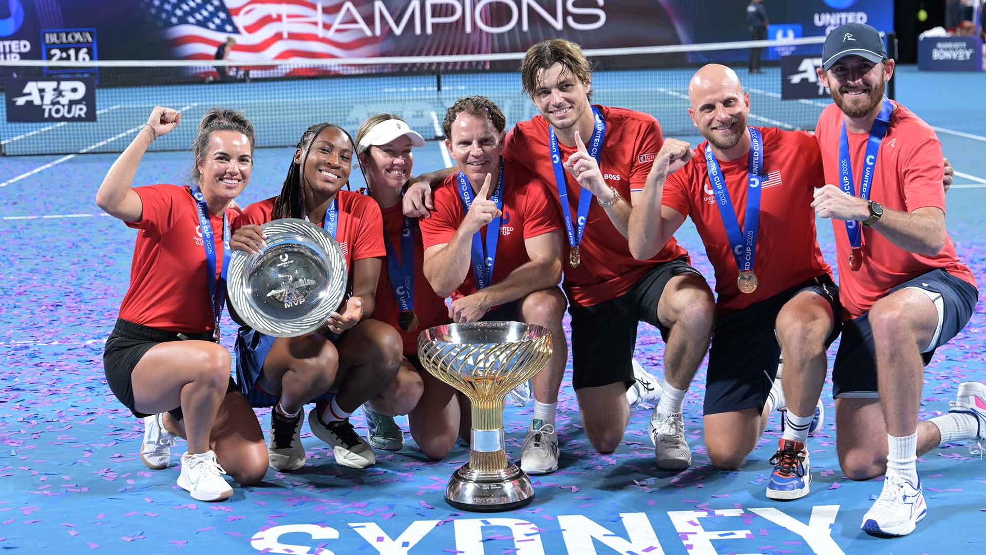 United States celebrates winning the United Cup.