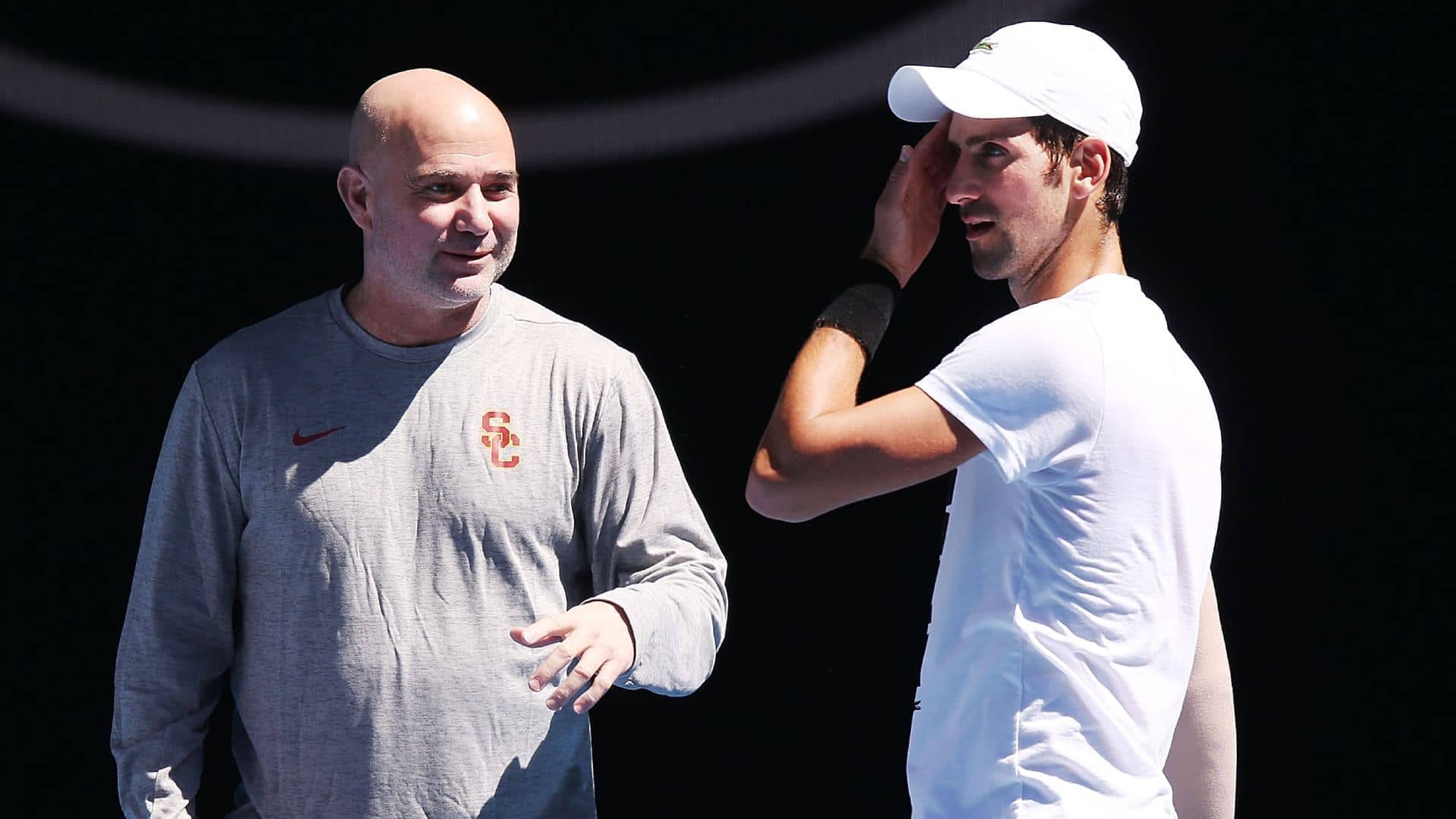 <a href='https://www.atptour.com/en/players/andre-agassi/a092/overview'>Andre Agassi</a>, <a href='https://www.atptour.com/en/players/novak-djokovic/d643/overview'>Novak Djokovic</a>