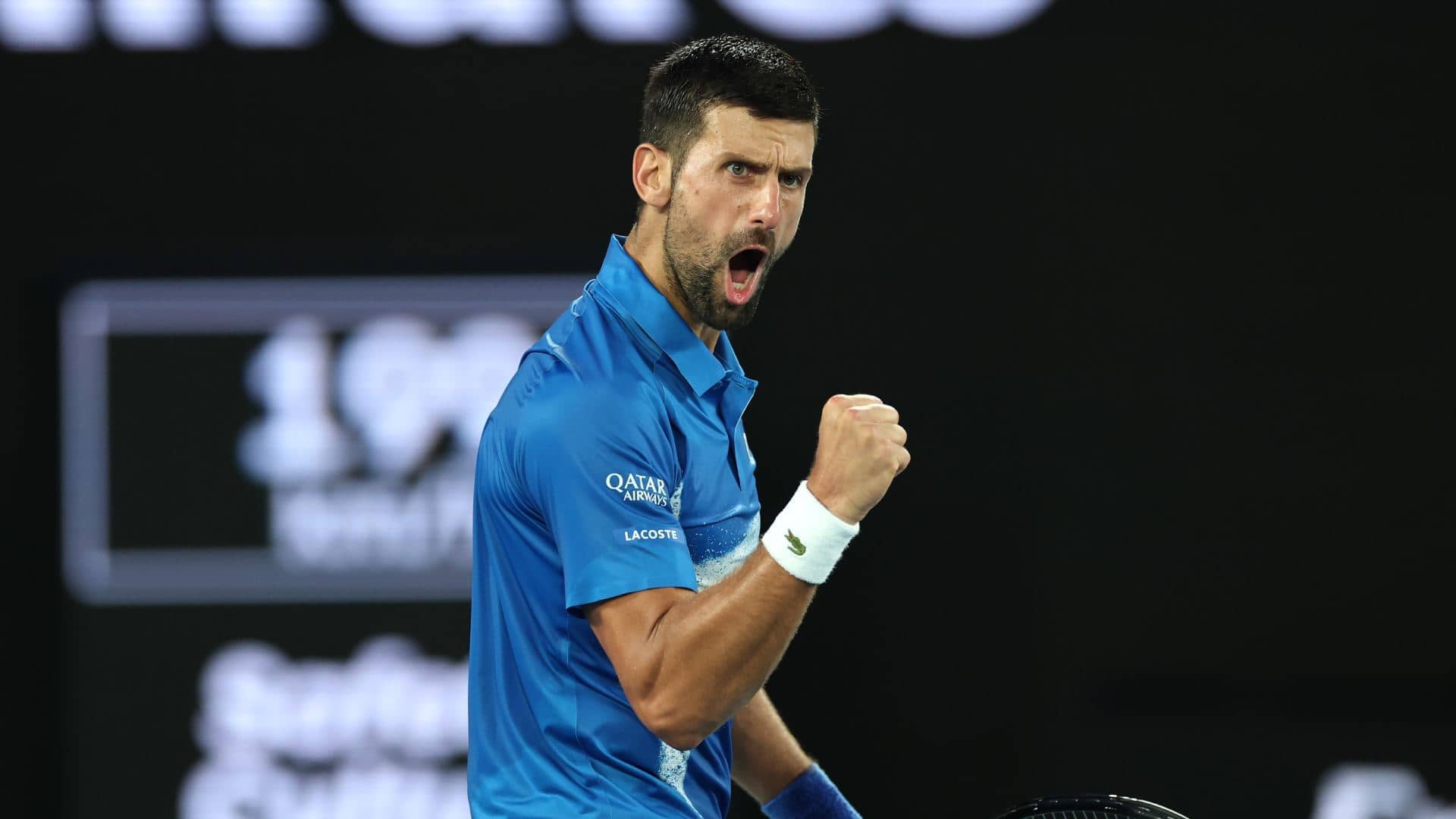 Novak Djokovic defeats Nishesh Basavareddy at the 2025 Australian Open.