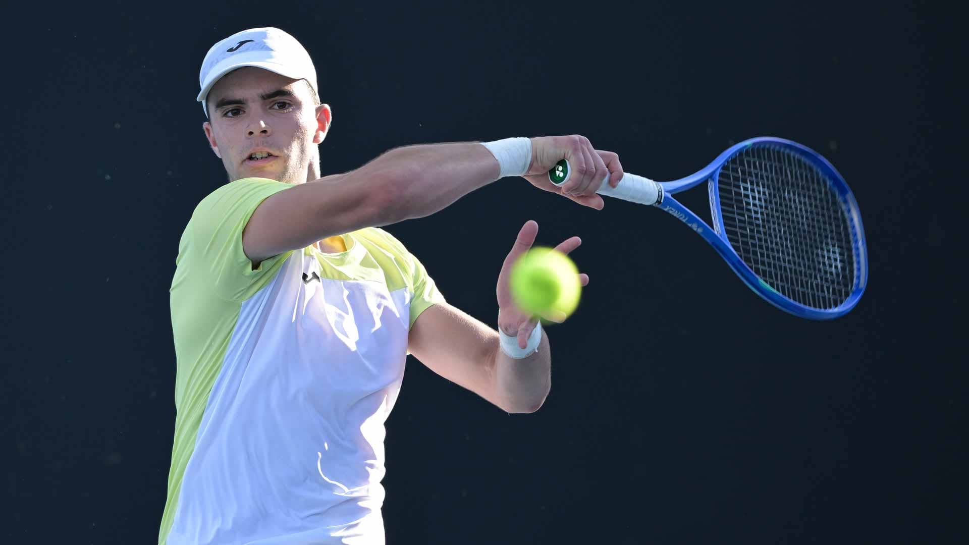 Jaime Faria in action at the 2025 Australian Open.