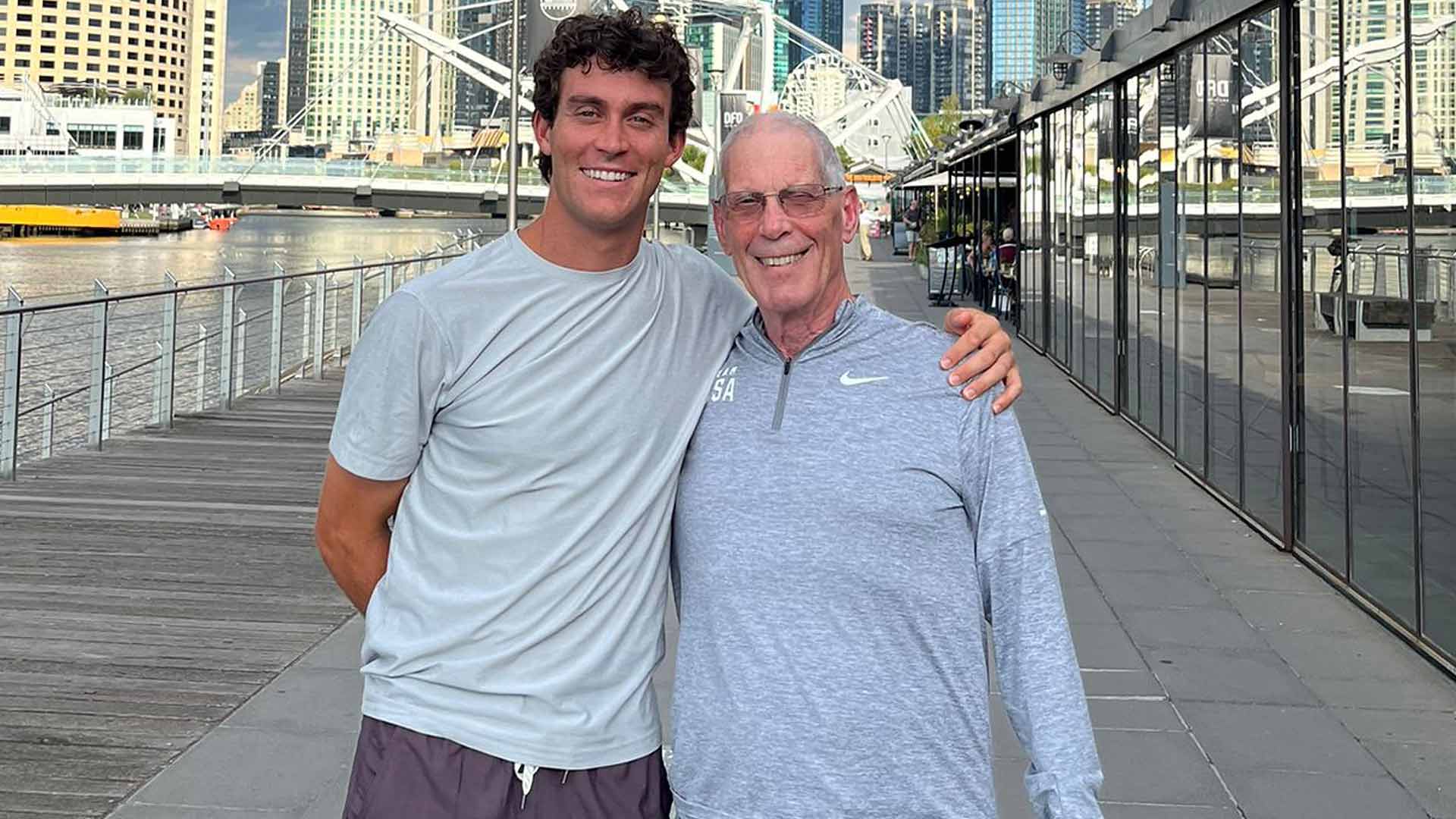 Tristan Boyer and his grandfather, William, in Melbourne.