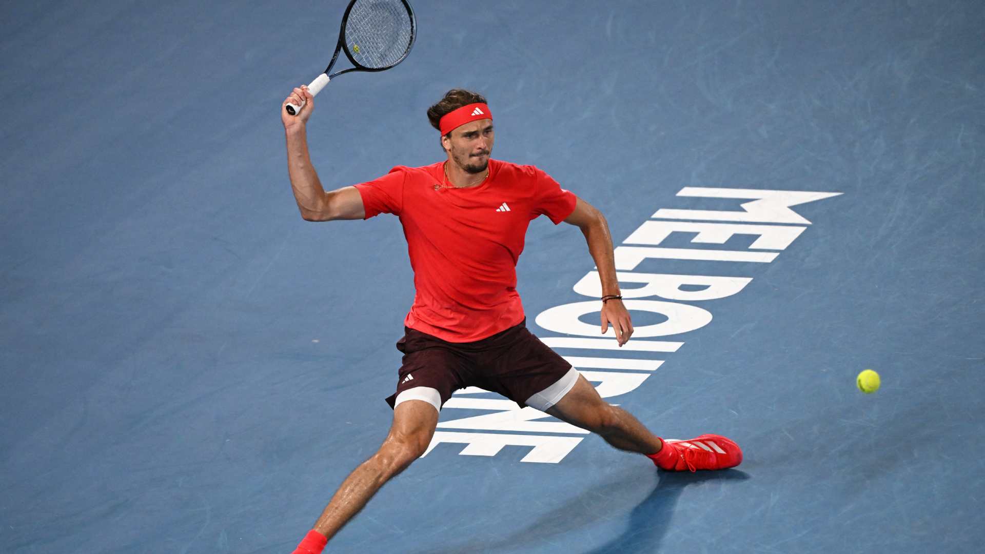 Alexander Zverev in action on Wednesday at the Australian Open.