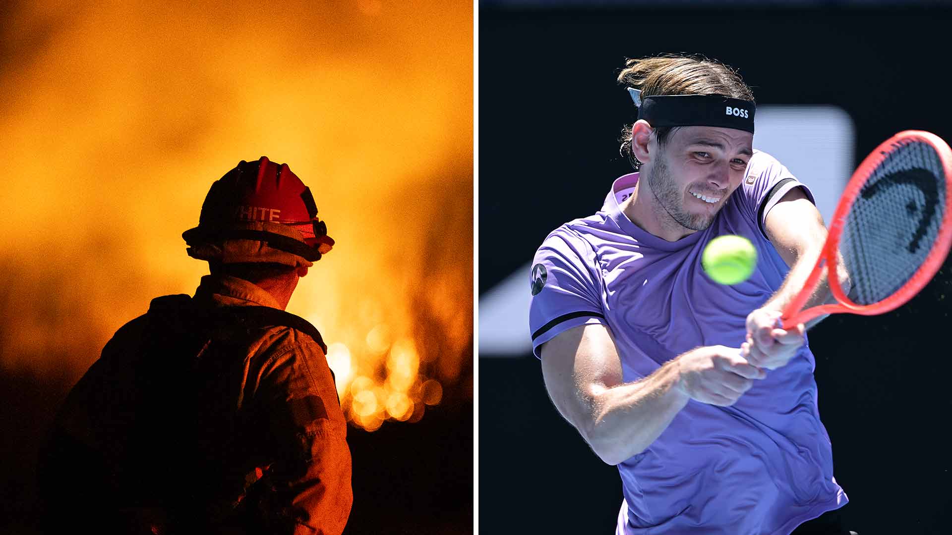 Taylor Fritz will donate his first-round prize money at the Australian Open to Los Angeles wildfire relief funds.