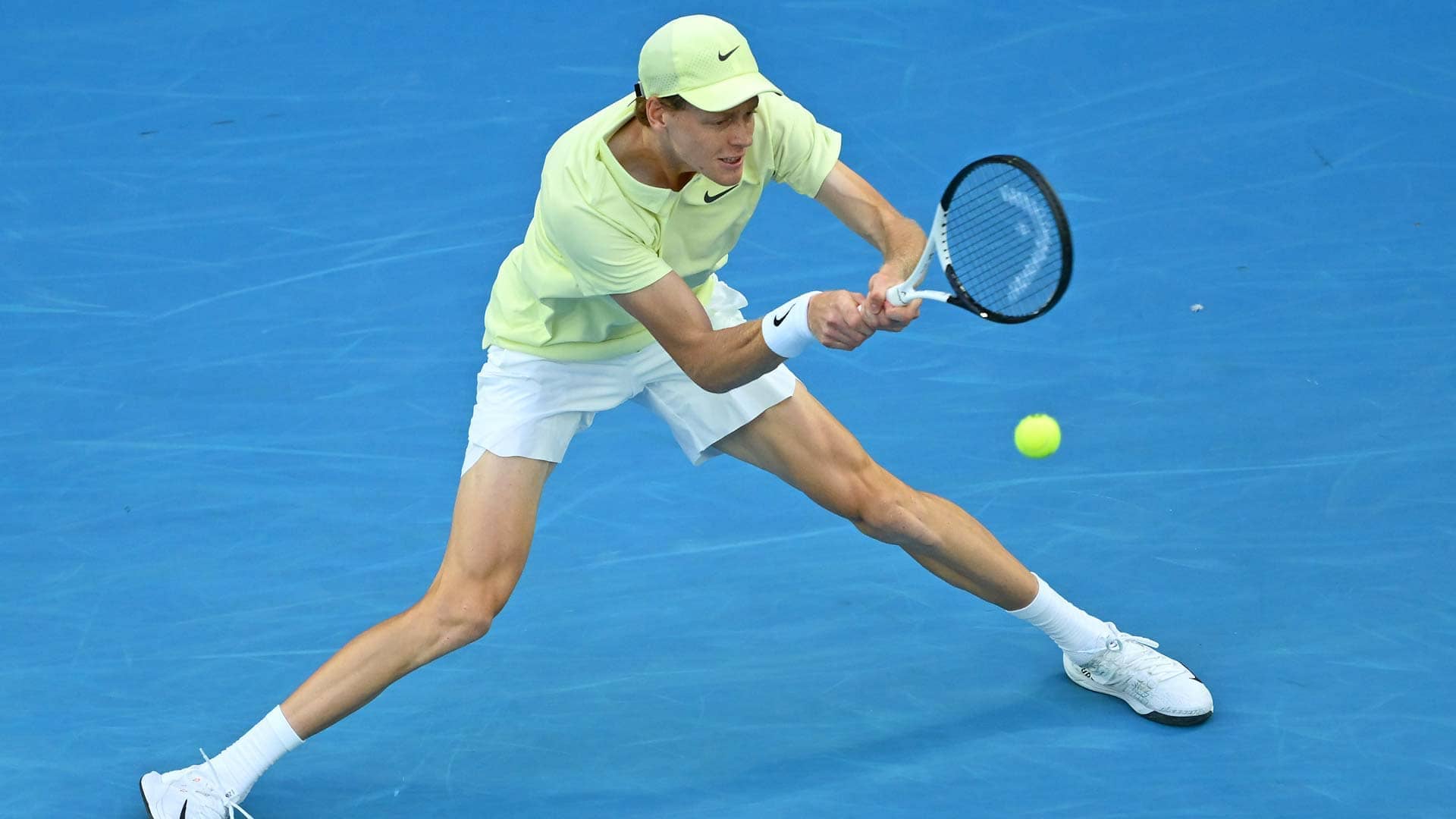Jannik Sinner in action against Trsitan Schoolkate on Thursday at the Australian Open.