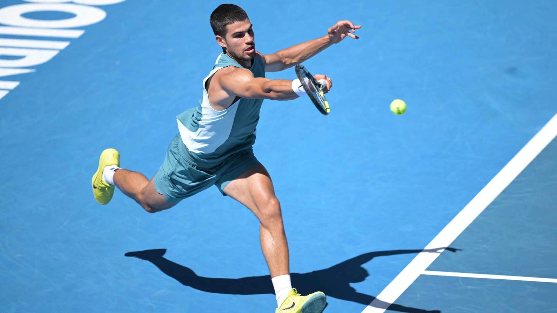 Carlos Alcaraz in third-round action at the Australian Open.