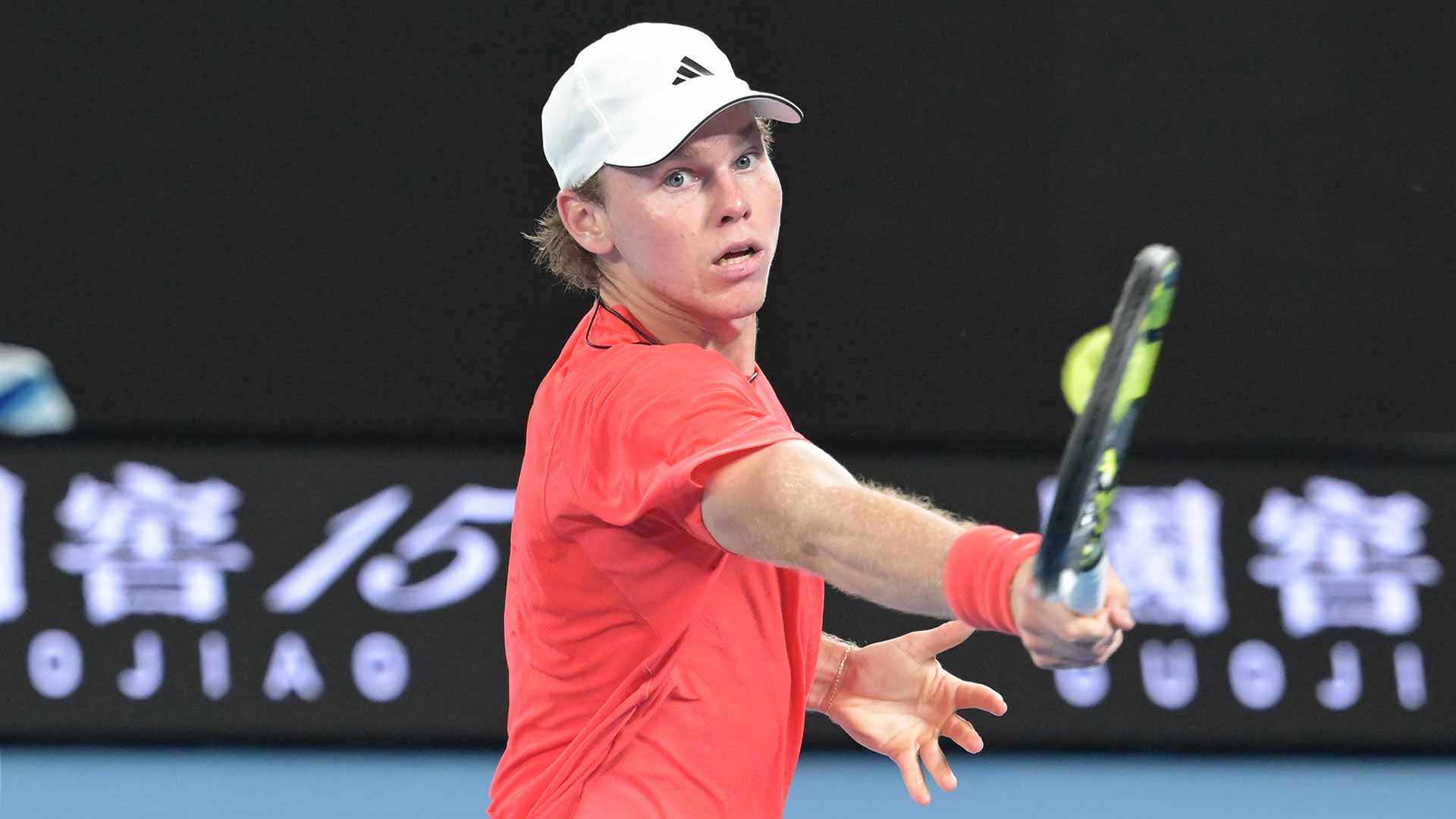 Alex Michelsen in fourth-round action on Monday at the Australian Open.