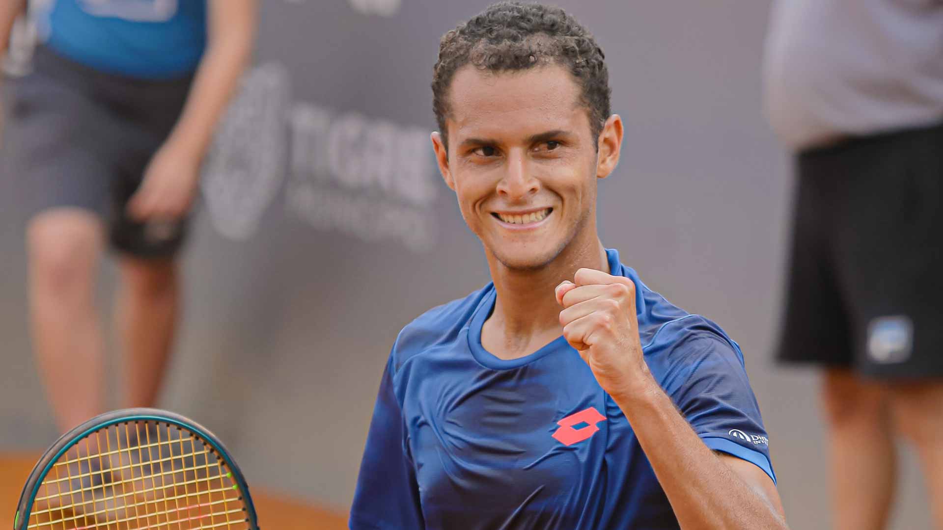 <a href='https://www.atptour.com/en/players/juan-pablo-varillas/v836/overview'>Juan Pablo Varillas</a> in action at the <a href='https://www.atptour.com/en/scores/archive/buenos-aires/9678/2025/results'>AAT Challenger Santander Tigre</a>.