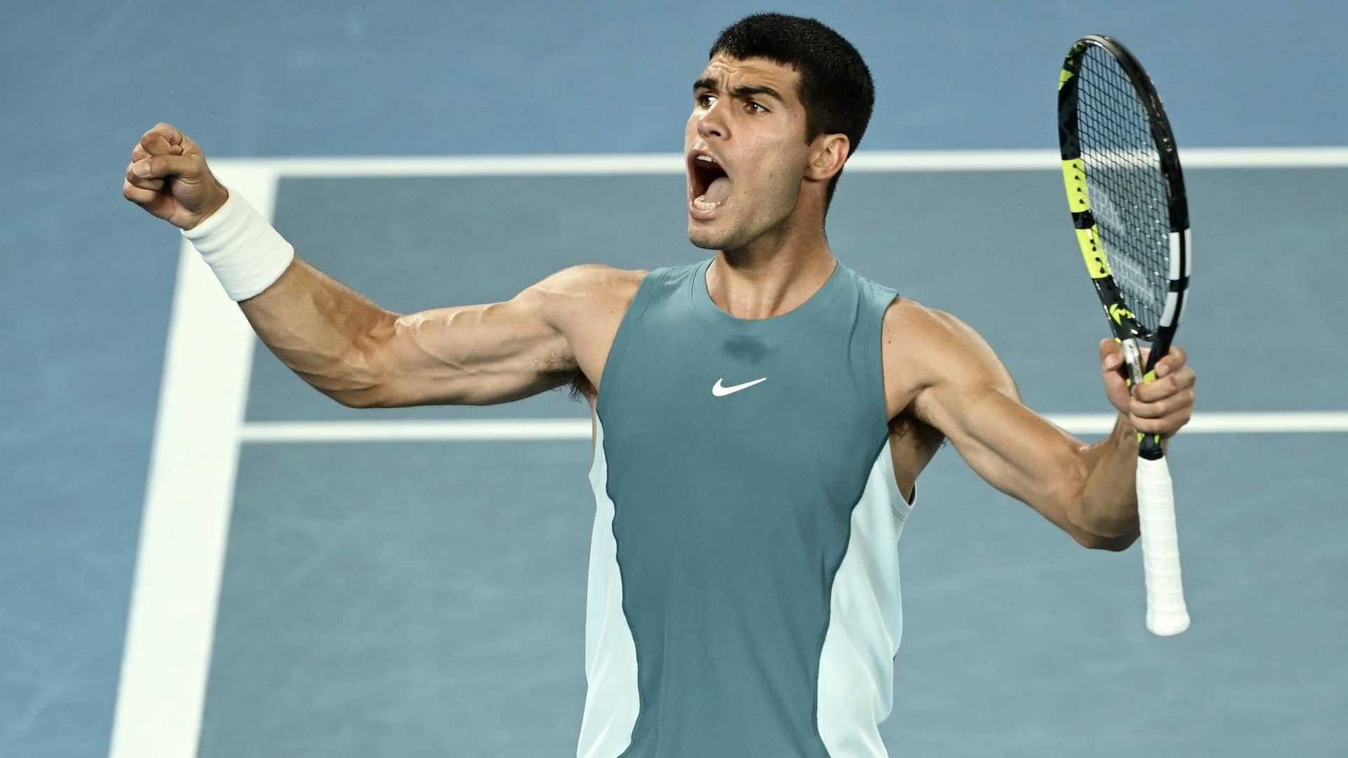 Carlos Alcaraz, durante un partido en el pasado Abierto de Australia.
