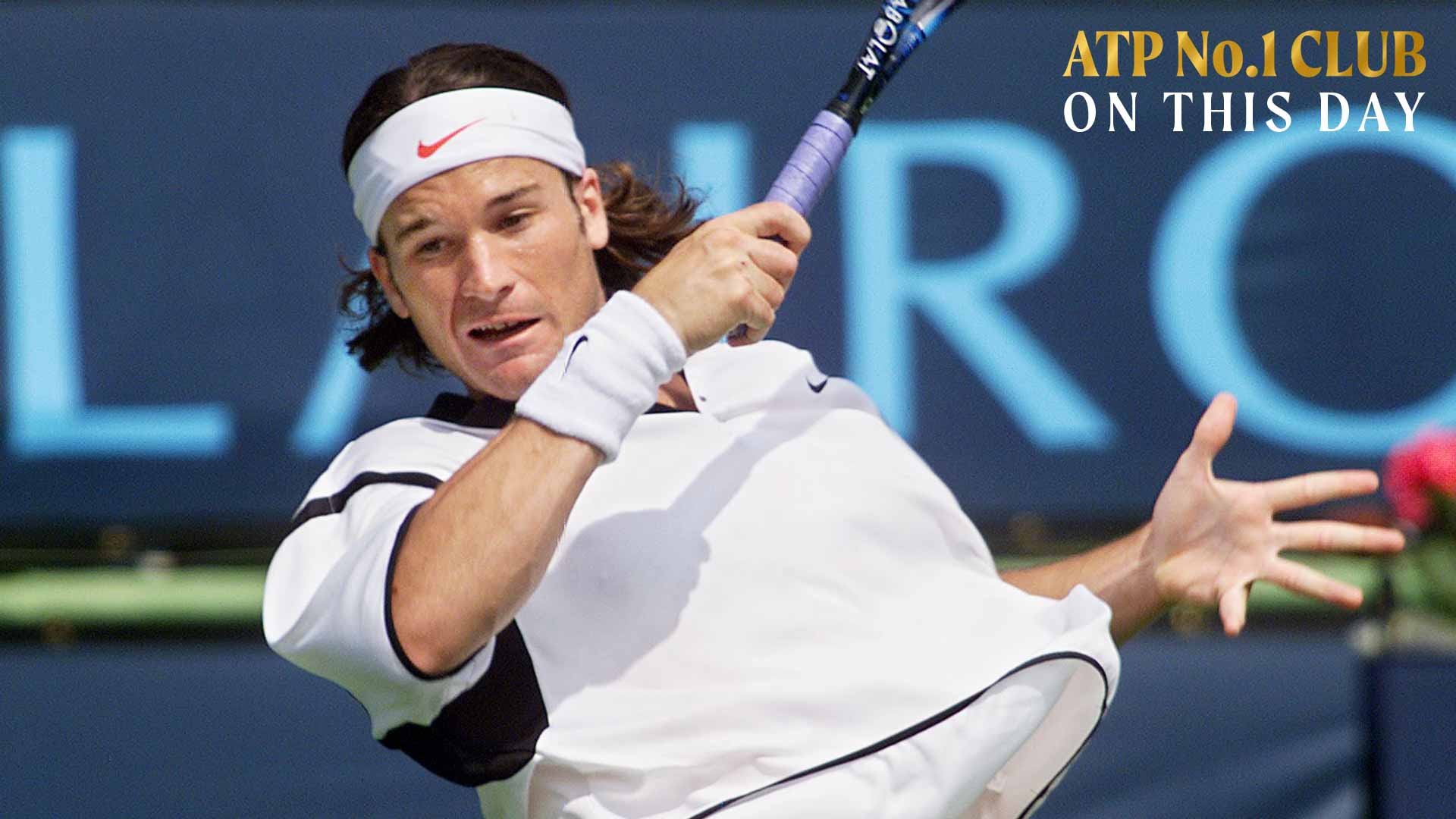 Carlos Moya in 1998 at Indian Wells, where he secured No. 1 honours in the PIF ATP Rankings.